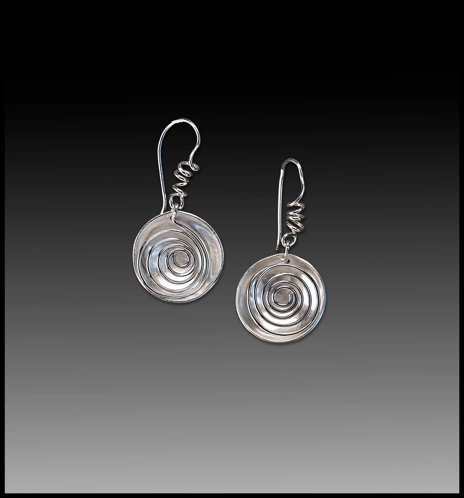 Sterling Silver Spiral on Dome Twist Earwires