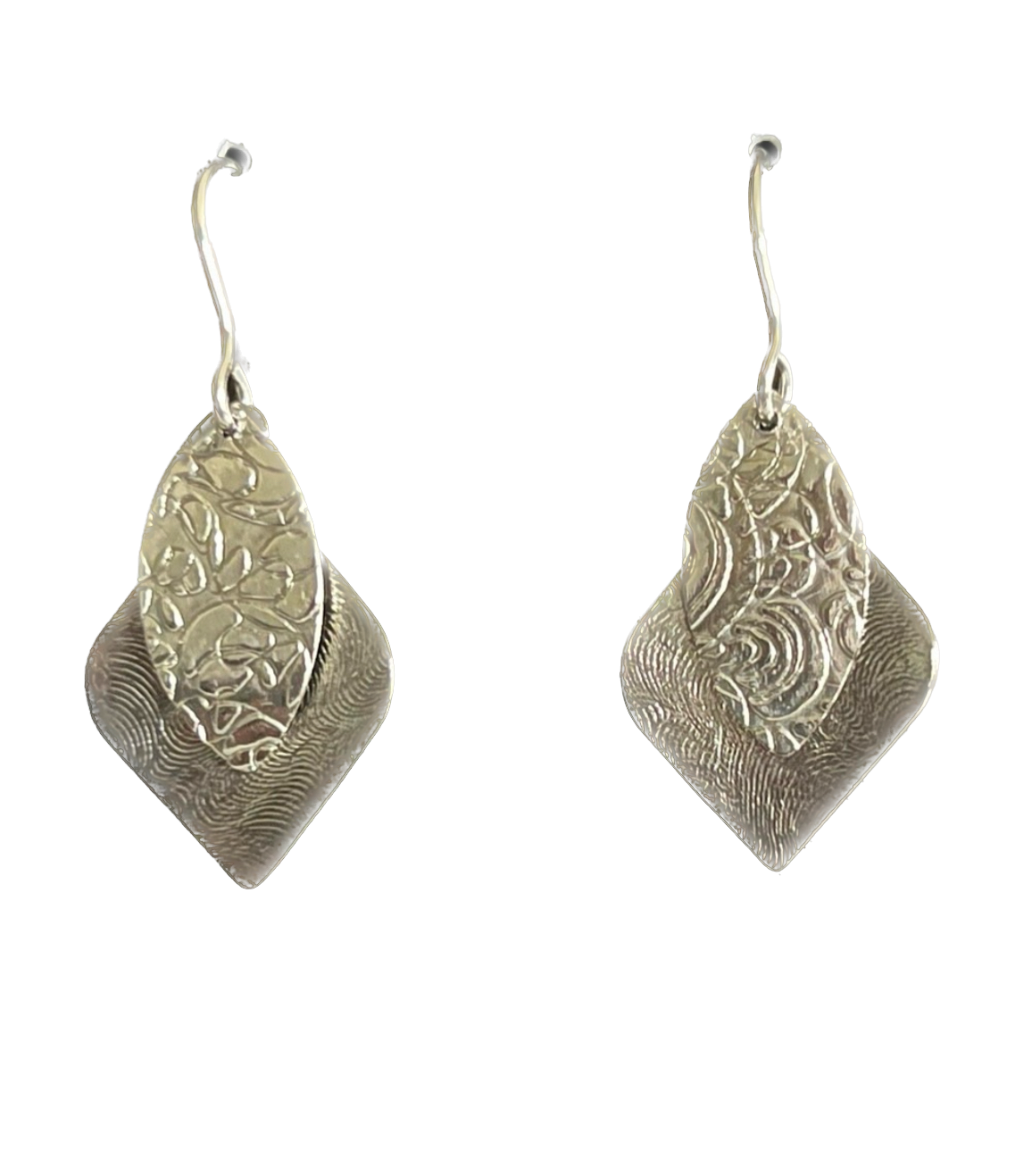 Sterling Silver Textured Oval Square