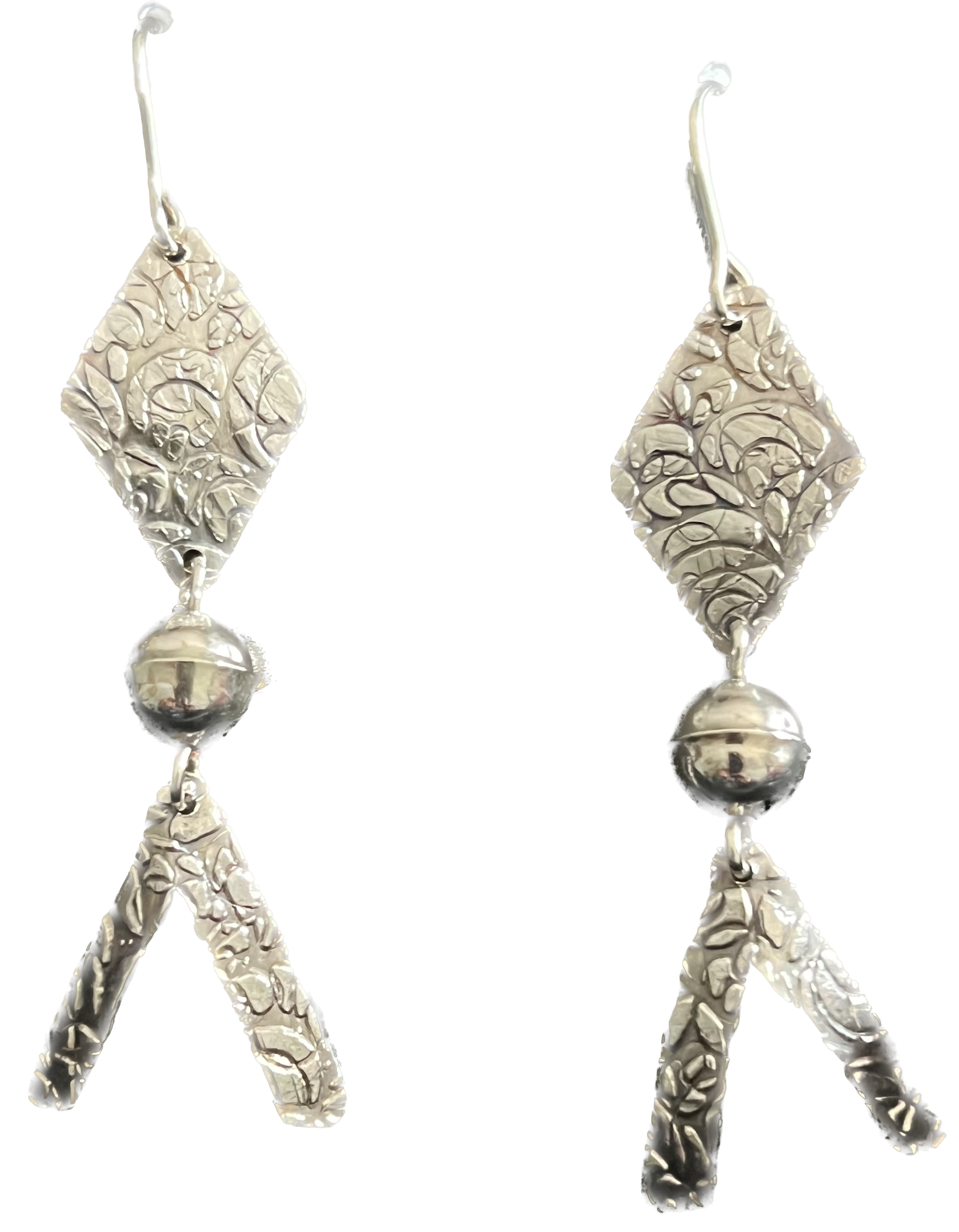 Sterling Silver Diamond Inverted V with Bead