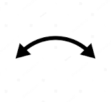 flèche courbée pointant vers la gauche et la droite