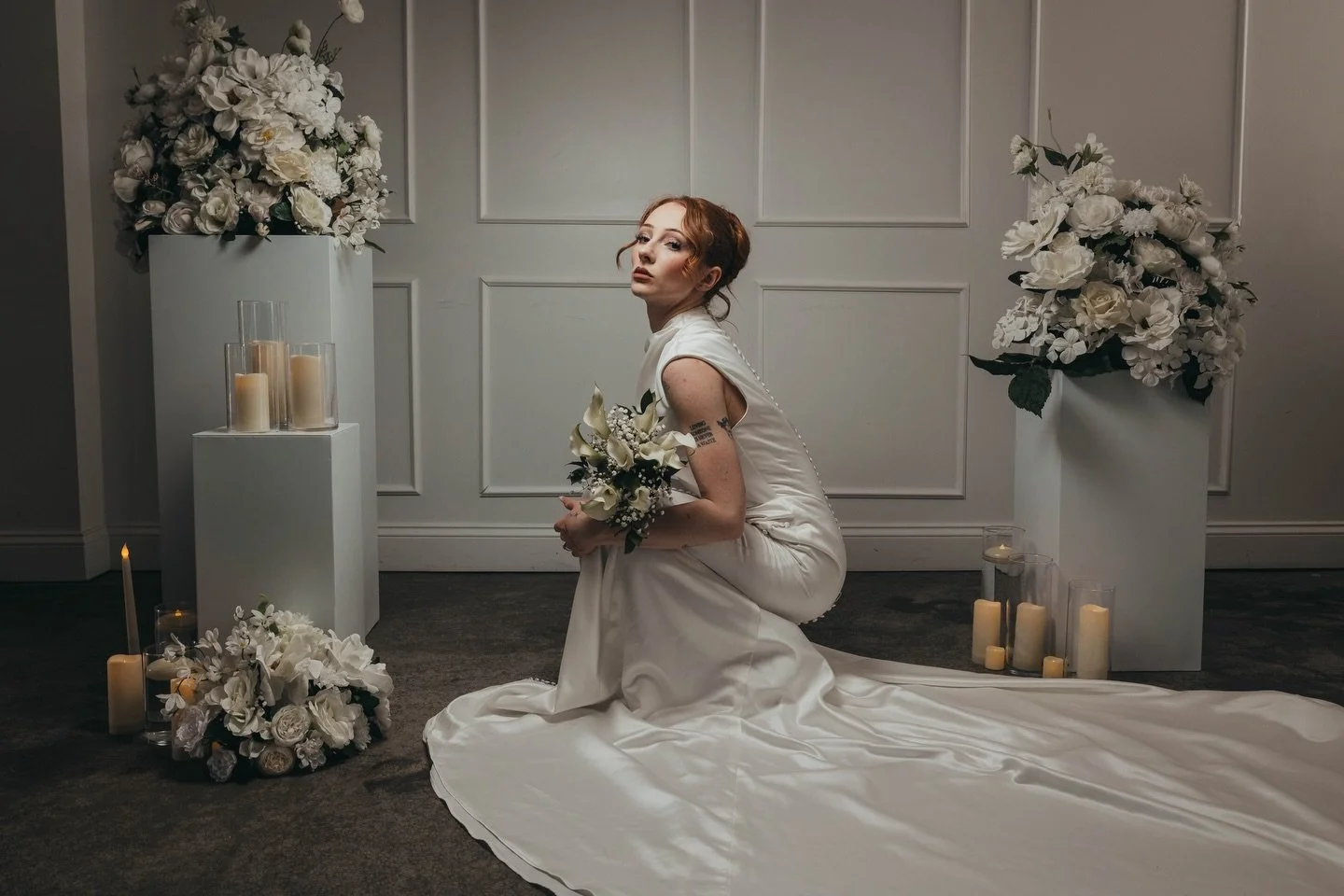 No love lost. 

Venue: @studioneue.plymouth 
Model: @kylie.konkel 
Hair &amp; MUA: @morganhairco @em.morganhairco @mulliganlinh 
Gown: @timeless_bridal_boutique 
Bouquet: @triedstonedesigns 
Set Decor: @bewellevents.mi