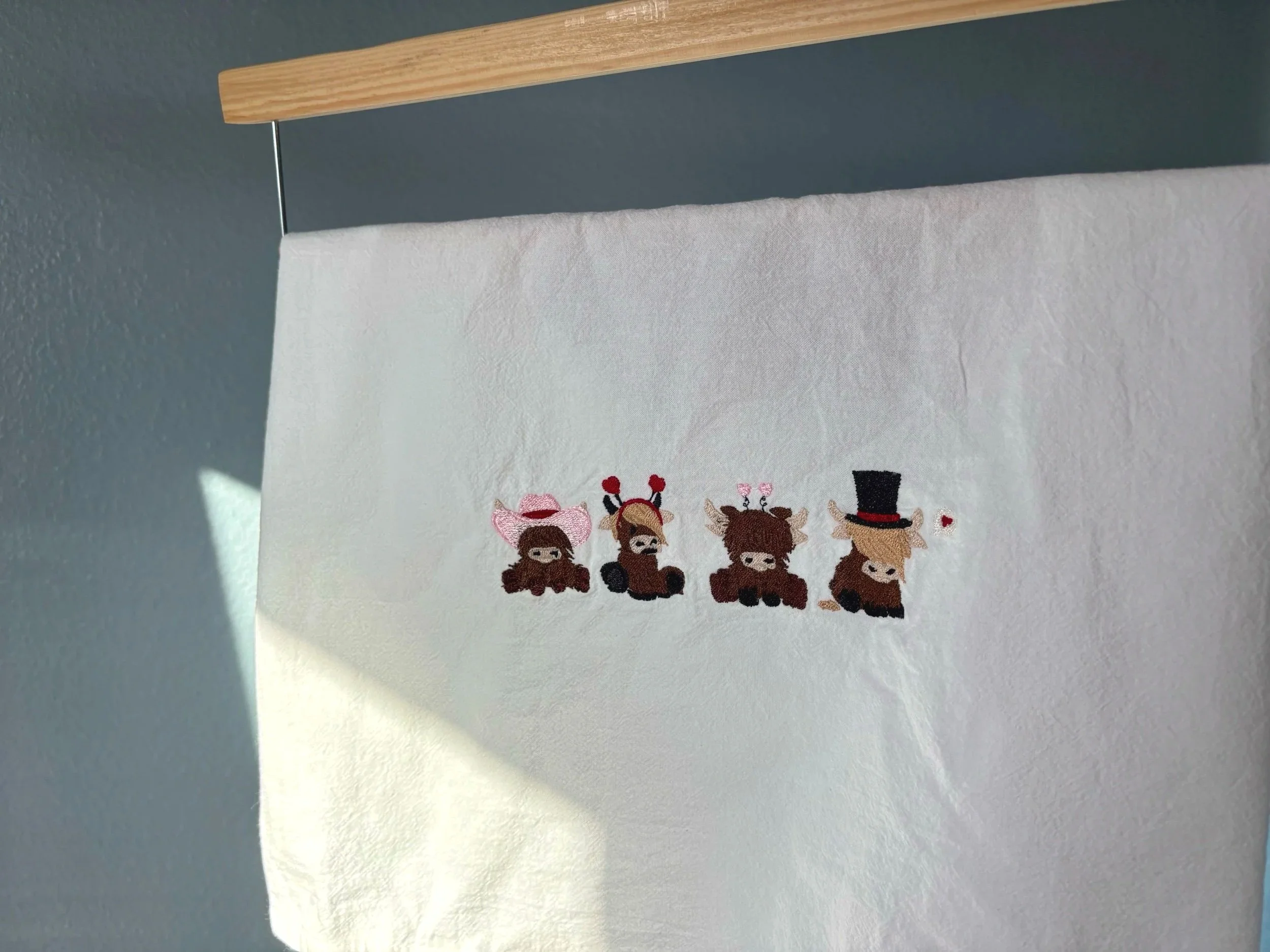 Valentine Cow Tea Towel