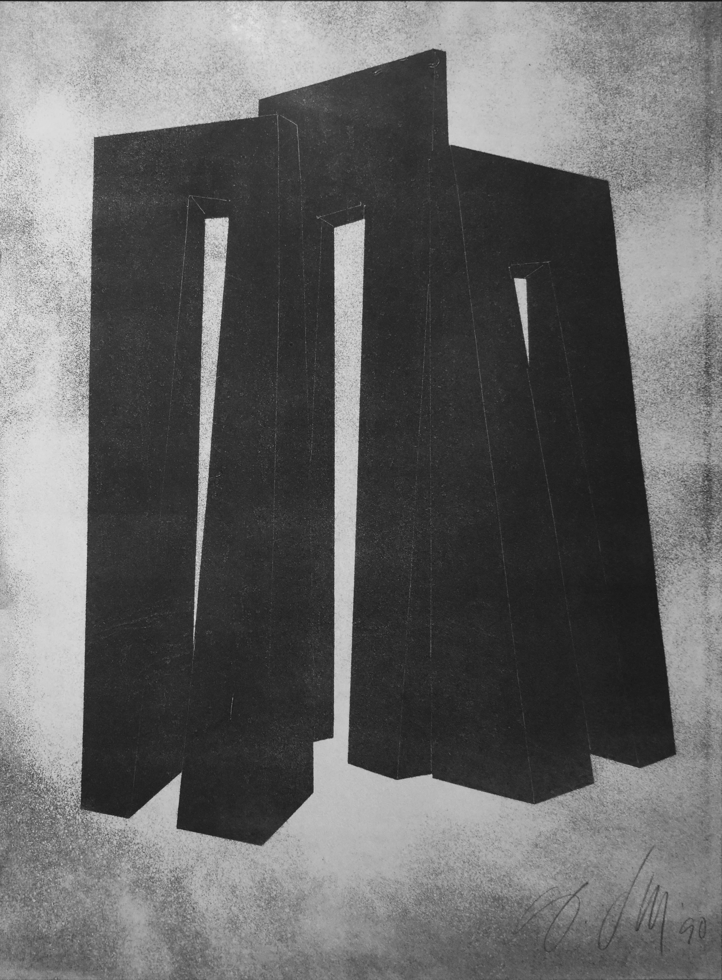 Guy Girard Dill (1946)
 Triple Black , 1990
Monoprint on paper
Signed/dated on recto
Dimensions: 68.5 x 57.825 in