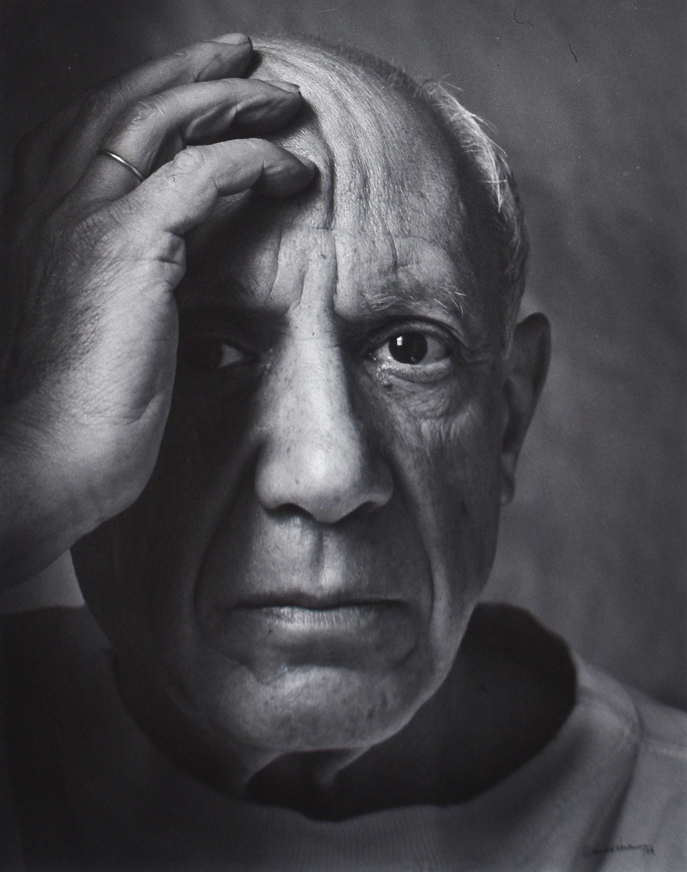 Arnold Newman (1928-2006)
Pablo Picasso, Valluris, France, 1954 ;
Gelatin silver print ;
From the numbered edition of 99 ;
Signed/numbered on recto ;
Image: 20 x 16 in; Framed: 28.75 x 24.5 in