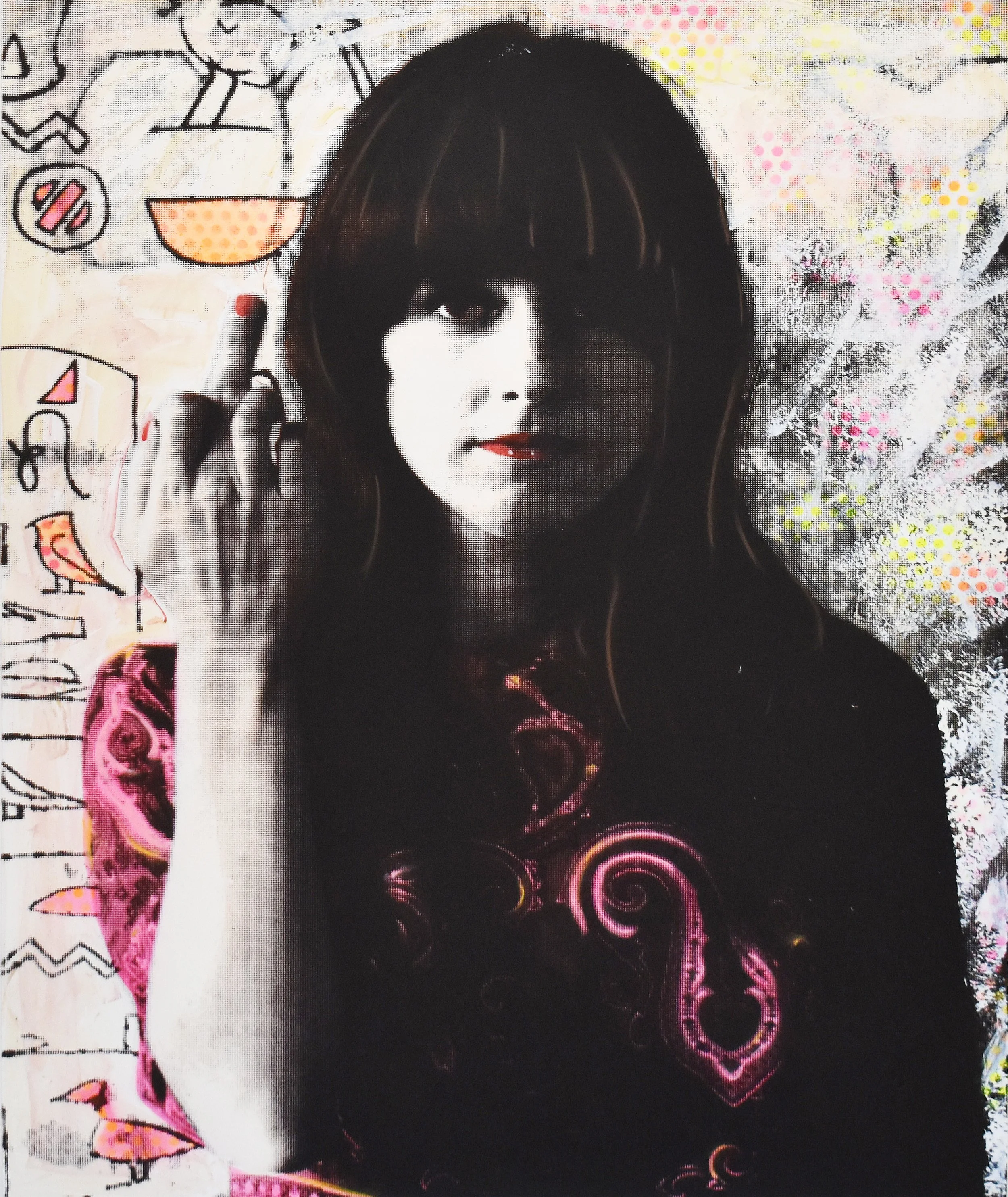 Richard Duardo (1952-2014)
Grace Slick, c. 2014,
Print (Hand-printed multiple),
Signed by Slick and Duardo, 
44.875 x 38.375 in ; Estimate: $6,000-$8,000