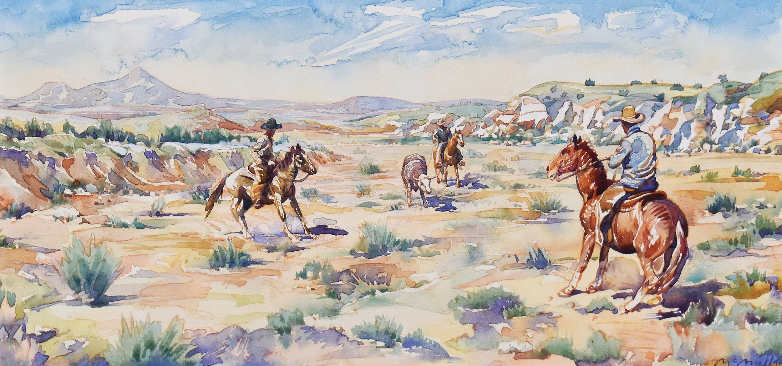 James McMullan (1934)
Untitled, c. 1960's,
Watercolor on paper,
Signed, 7.5 x 16.125 in ; Estimate: $1,000-$1,5000