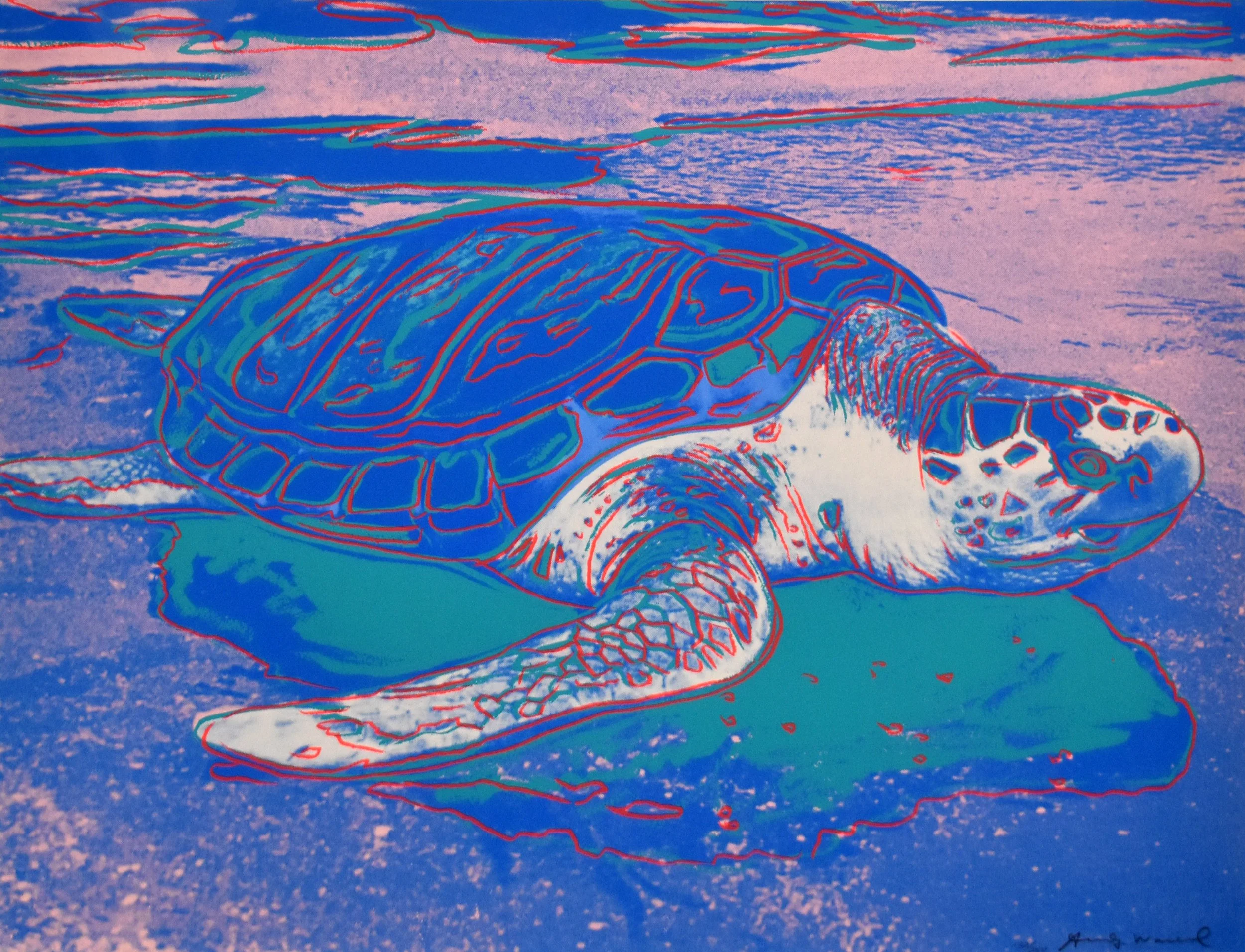 Andy Warhol
, Turtle (From the Endangered Species Series), 1985 ; 
Screenprint on Lenox Museum Board ; 
From the numbered edition of 250, 50 Artist’s Proofs, 10 Printer’s Proofs, 2 BAT, 10 Trial Proof ;
Signed/numbered in pencil on recto