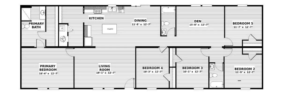 Floor plan of the TRU Origin Redwood manufactured home available for Bandera manufactured homes and Hill Country buyers.