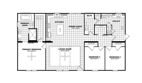 Floor plan of the Schult Waco El Capitan manufactured home available in Bandera, Texas for Hill Country and San Antonio homebuyers.