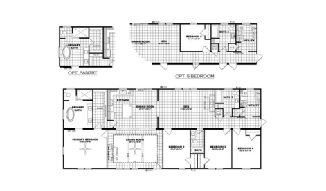 Floor plan of the Schult Waco Atlas manufactured home featuring a spacious layout for Bandera manufactured homes and affordable Texas living.