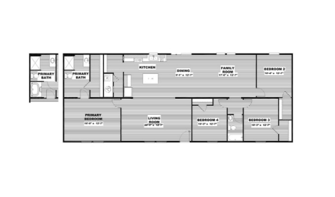 Floor plan of the TRU Origin Sycamore manufactured home designed for comfortable Texas living.