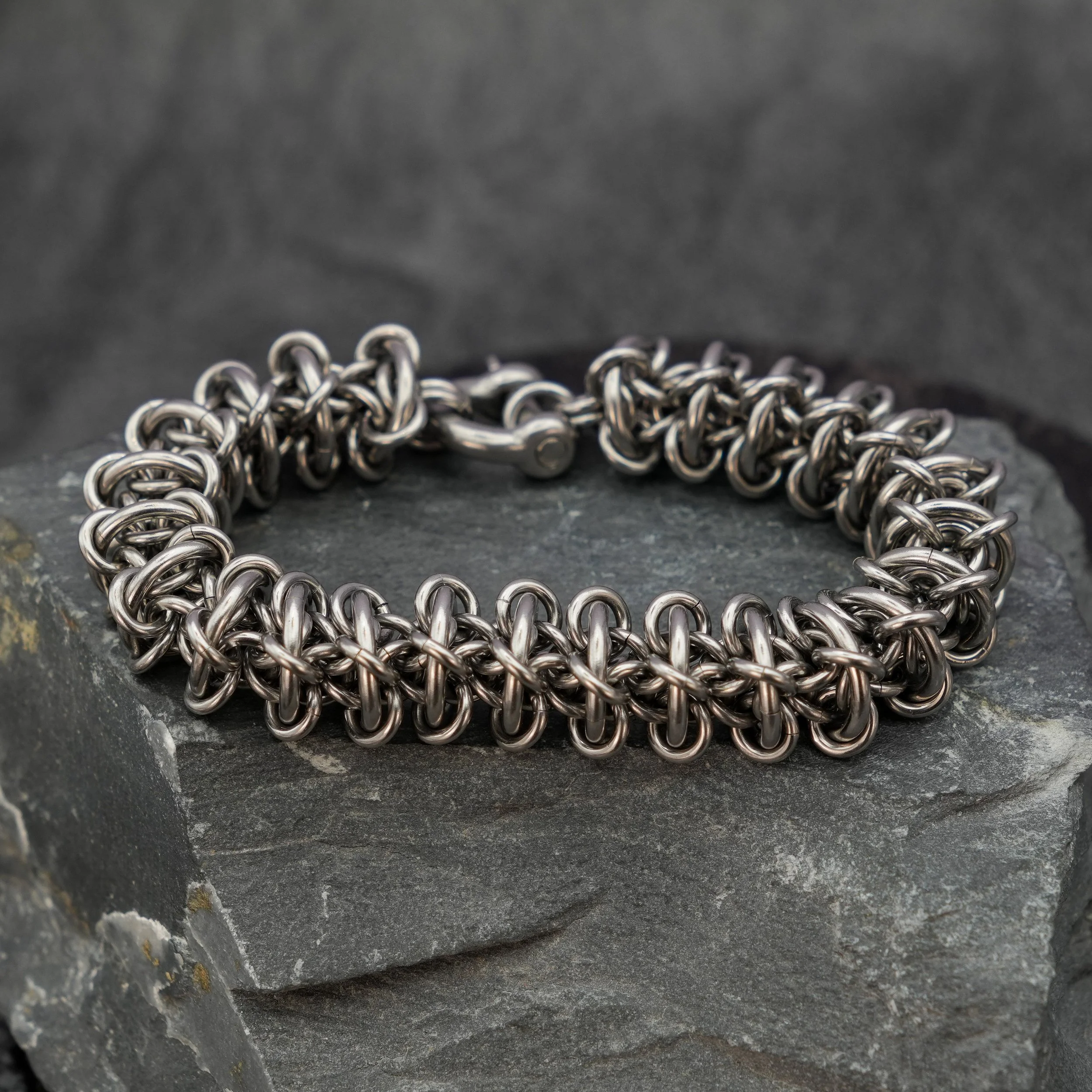 Coyote Coral Stainless Steel Chainmaille Bracelet