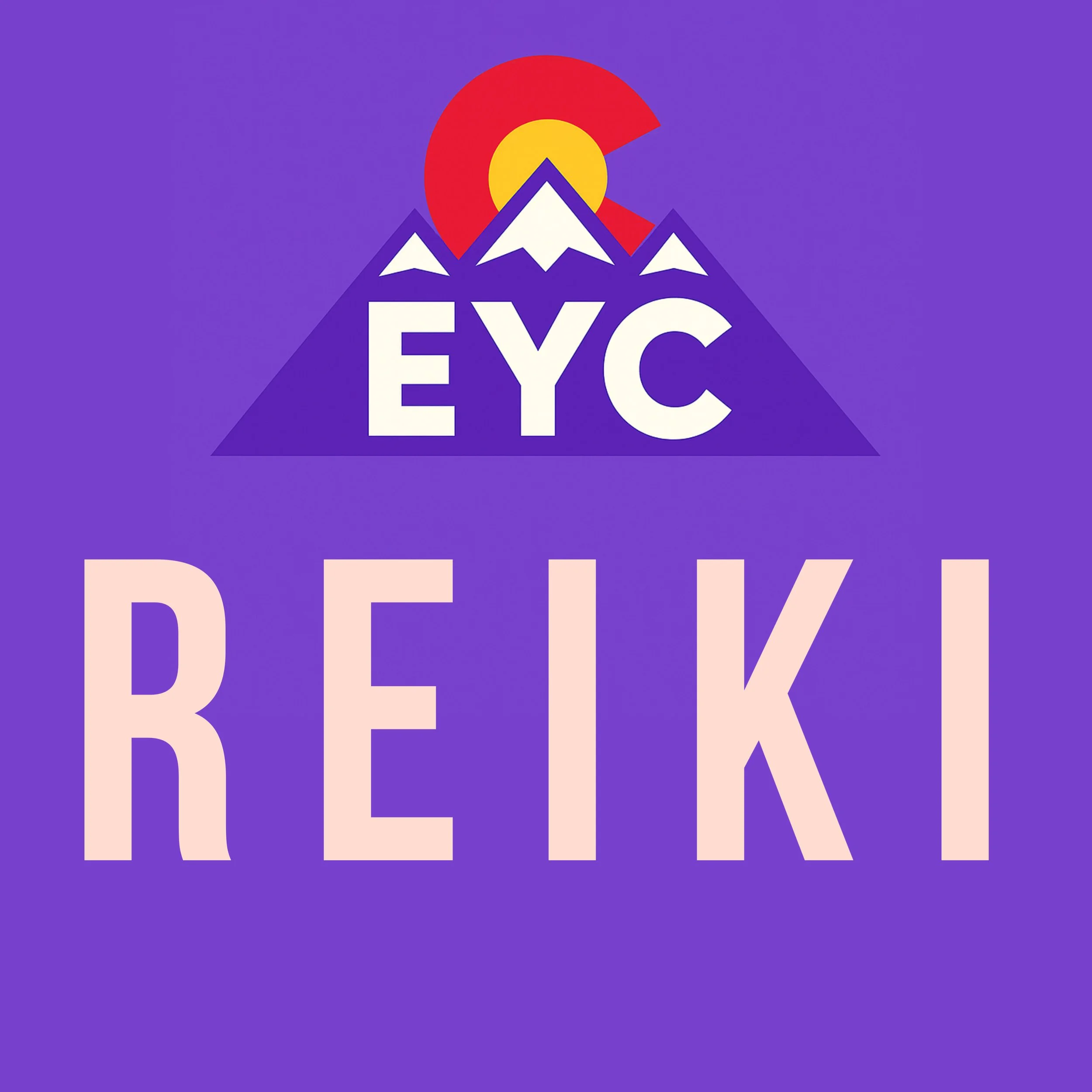 A stylized mountain range with a setting sun behind the peaks. The word "EYC" is displayed prominently below the mountains.