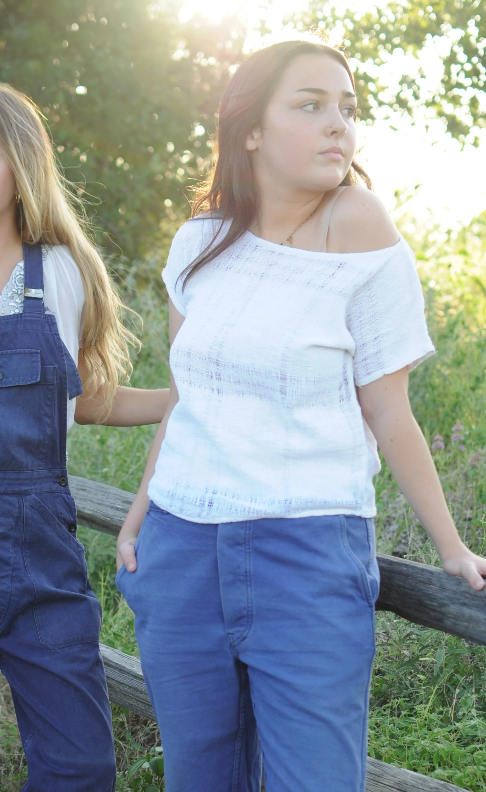 Vintage 1970s White Open Weave Cotton Gauze Top