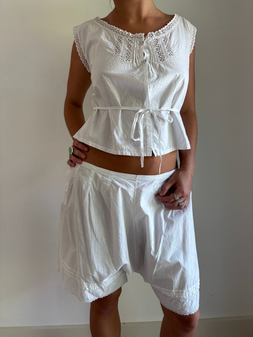 1920s French Cotton Lawn Drawers | Antique Bloomers No.02