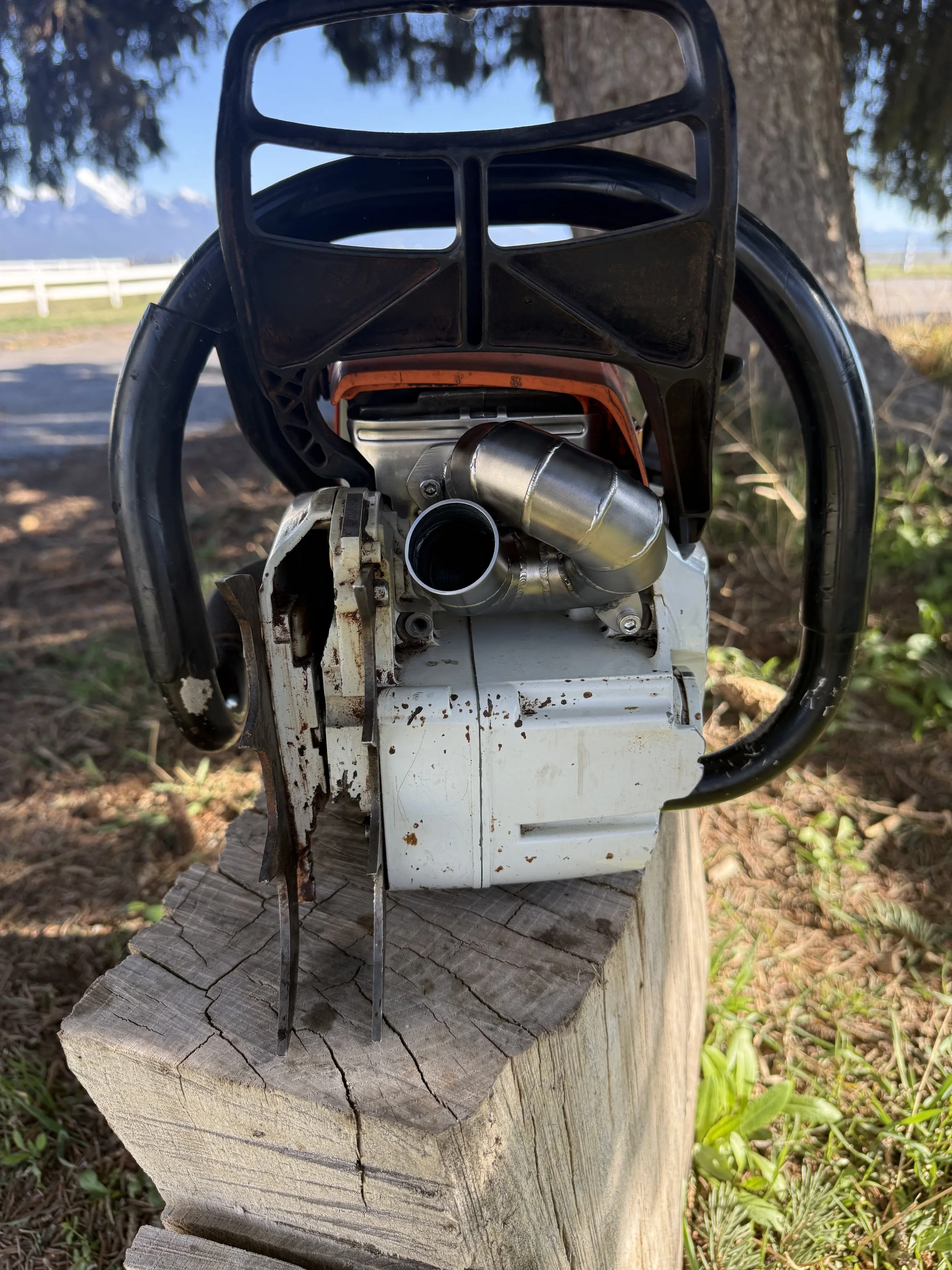 Stihl chainsaw ported muffler pipe