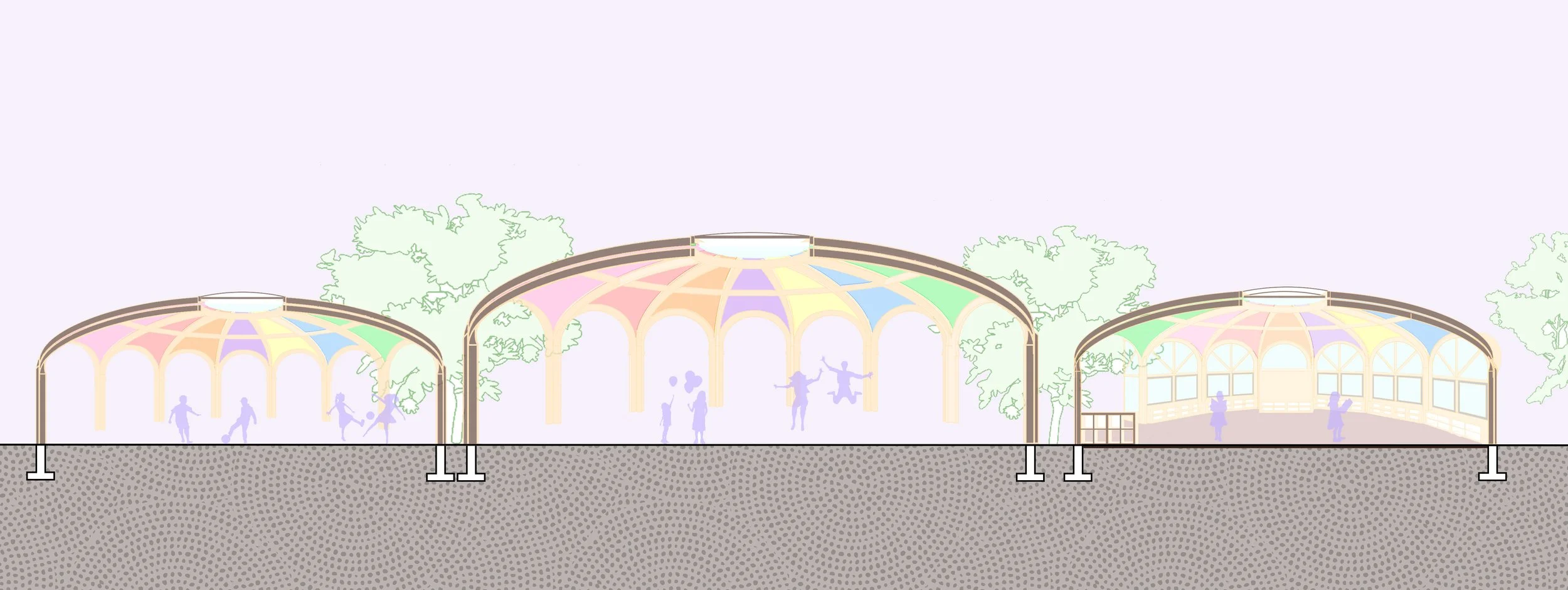 LIBRARY AND PAVILION SECTION