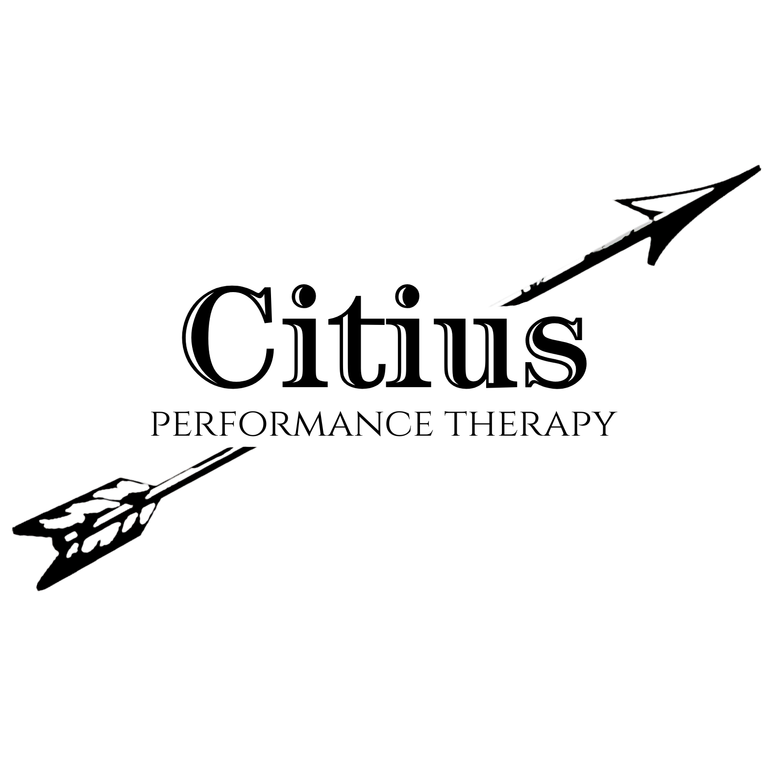 Black background with white line drawings of two arrows, one pointing to the upper right and the other to the lower left.