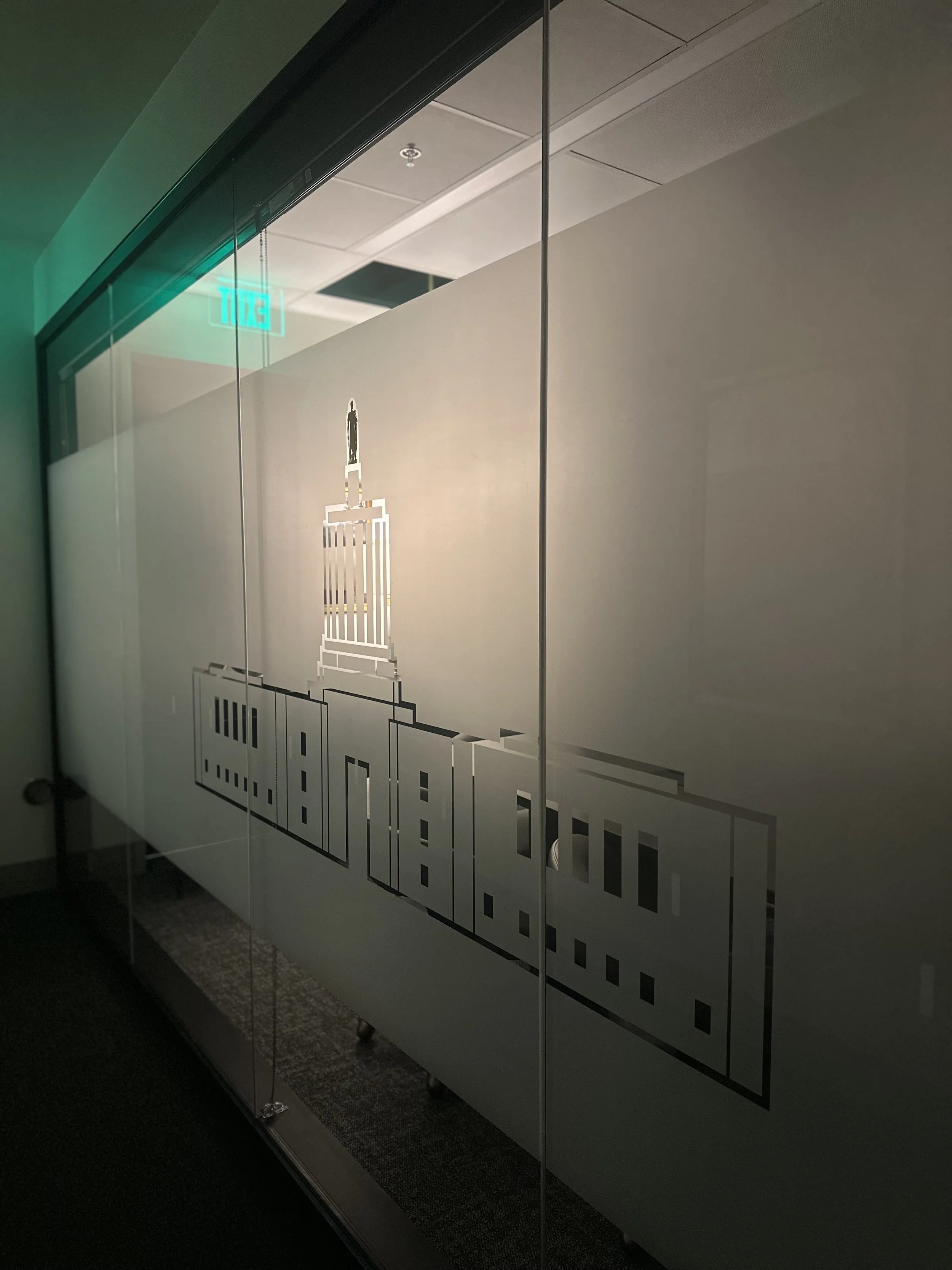 conference room glass wall - after