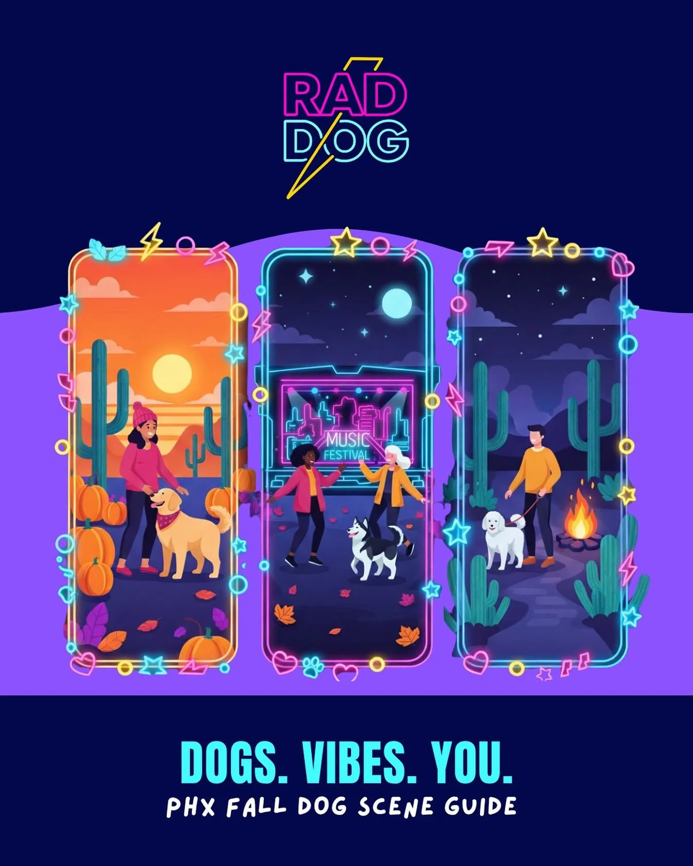 ⚡️ RAD DOGS DO IT LOCAL ⚡️
Sunsets, live music, campfires, and pups? That&rsquo;s our kind of weekend. 🌵🔥🎶

We&rsquo;re rounding up the best dog-friendly events around Phoenix, from hangs to pup festivals.

Stay tuned, bring your crew, and come me
