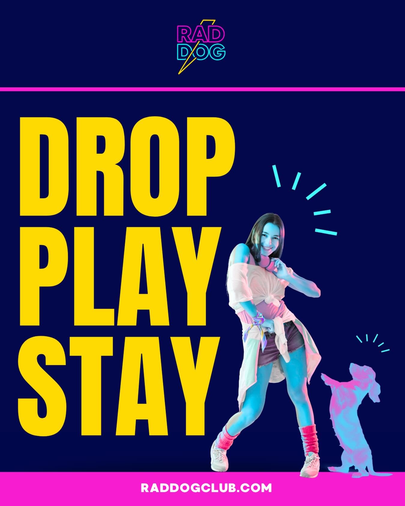 Not your average dog park. 

Drop in with the pack. 
Play with your besties. 
Stay for the vibes. 

Is this place for dogs or humans? 

BOTH. ⚡️💜🦴