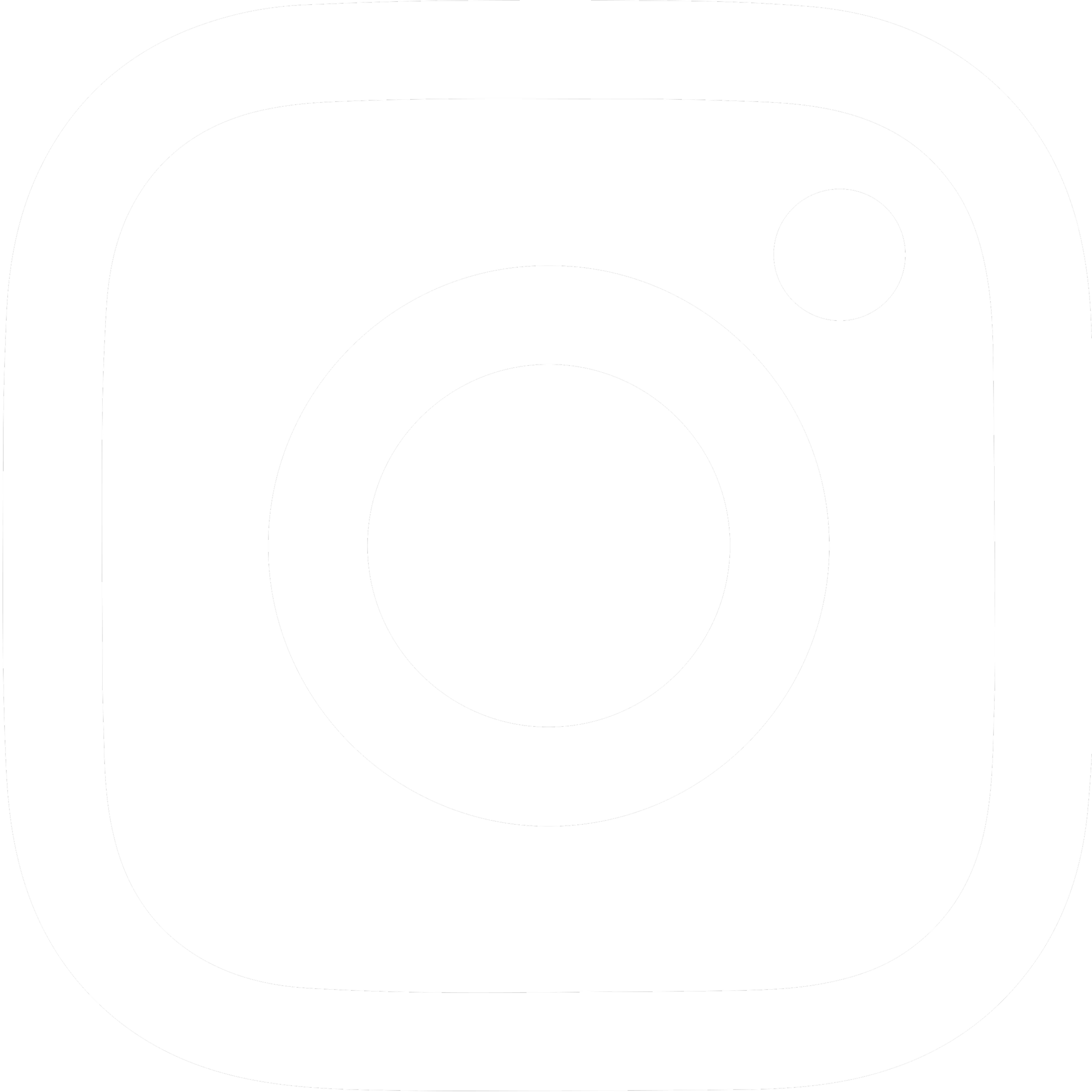 Black and white Instagram logo with a rounded square shape, a small circle in the top right corner, and a large circle in the center.