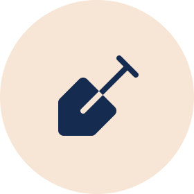 Icon of a trowel or small gardening shovel.