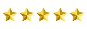 Five gold stars in a row.
