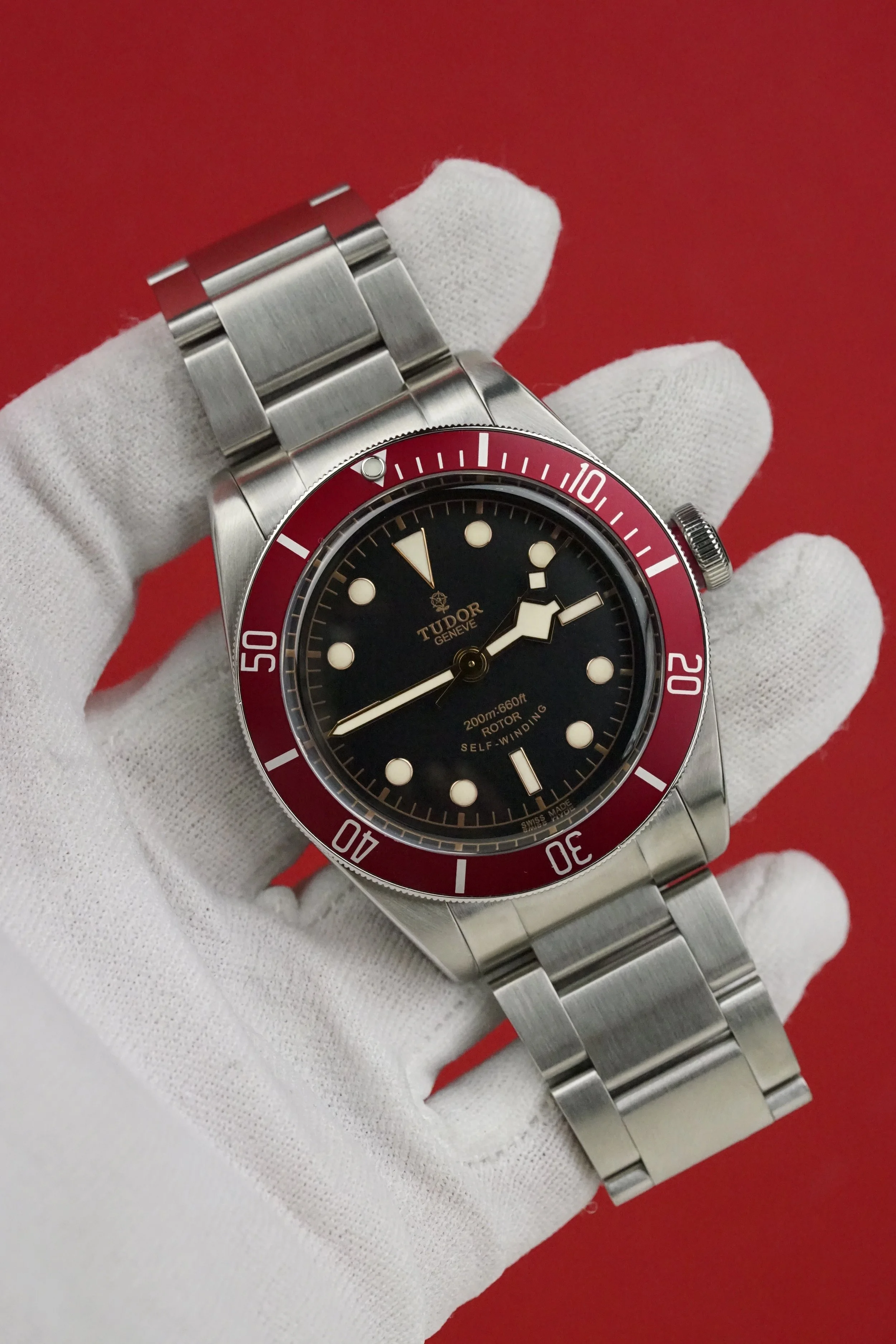 Tudor Black Bay “Smiley” Ref. 79220R | Red Bezel | 2013 Watch & Card