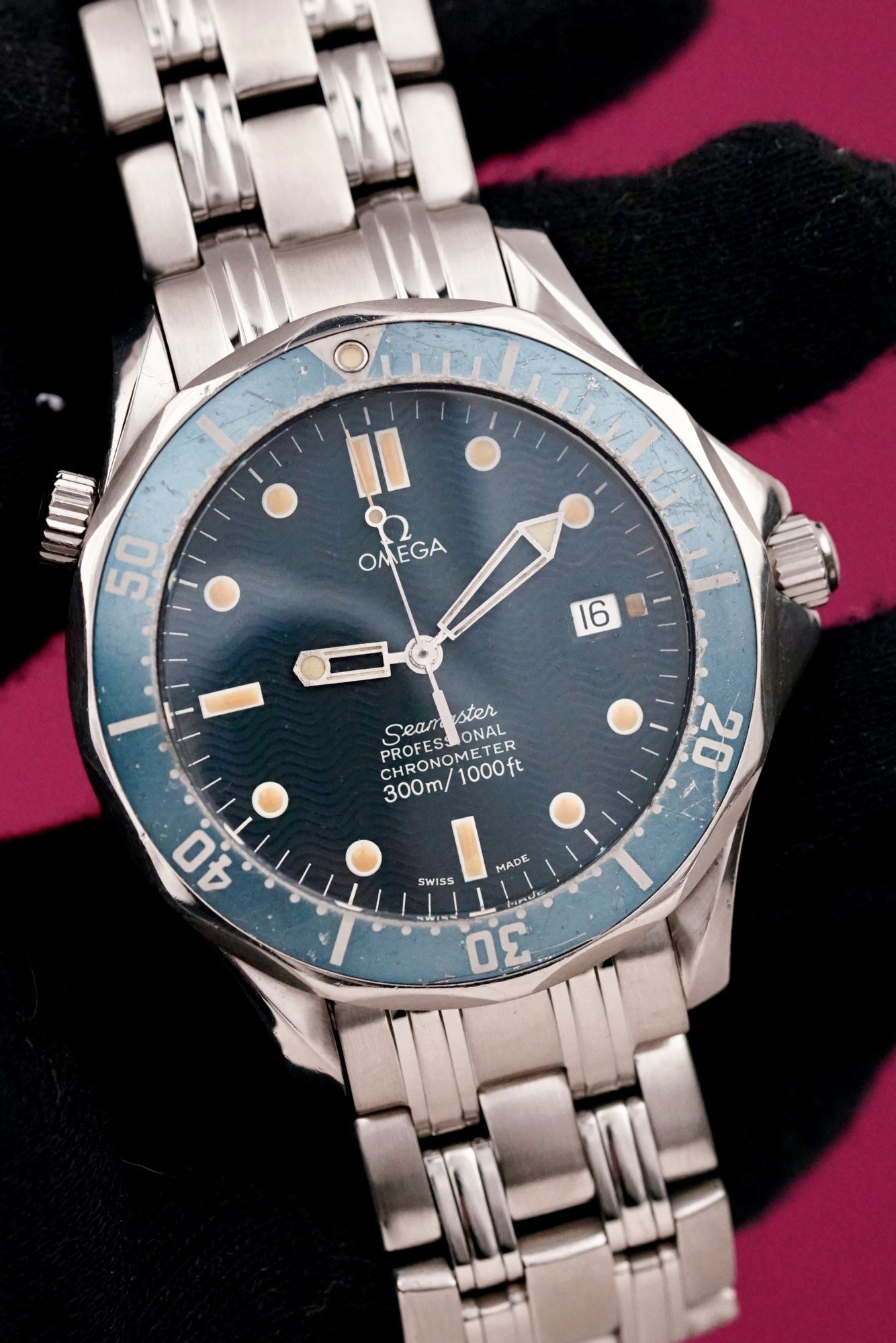 Omega Seamaster 41MM #2531.80 Blue Dial/Bezel on 7.4 Inch Bracelet