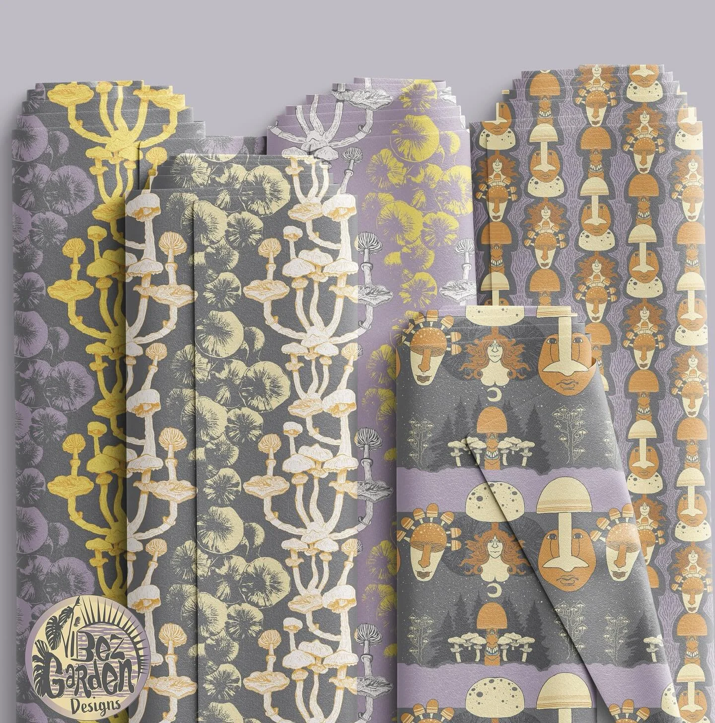 Some of the new collection &ldquo;Feeling Fungal&rdquo;. I have been augmenting my love for all things myco with these inspired designs.  Now available on @spoonflower