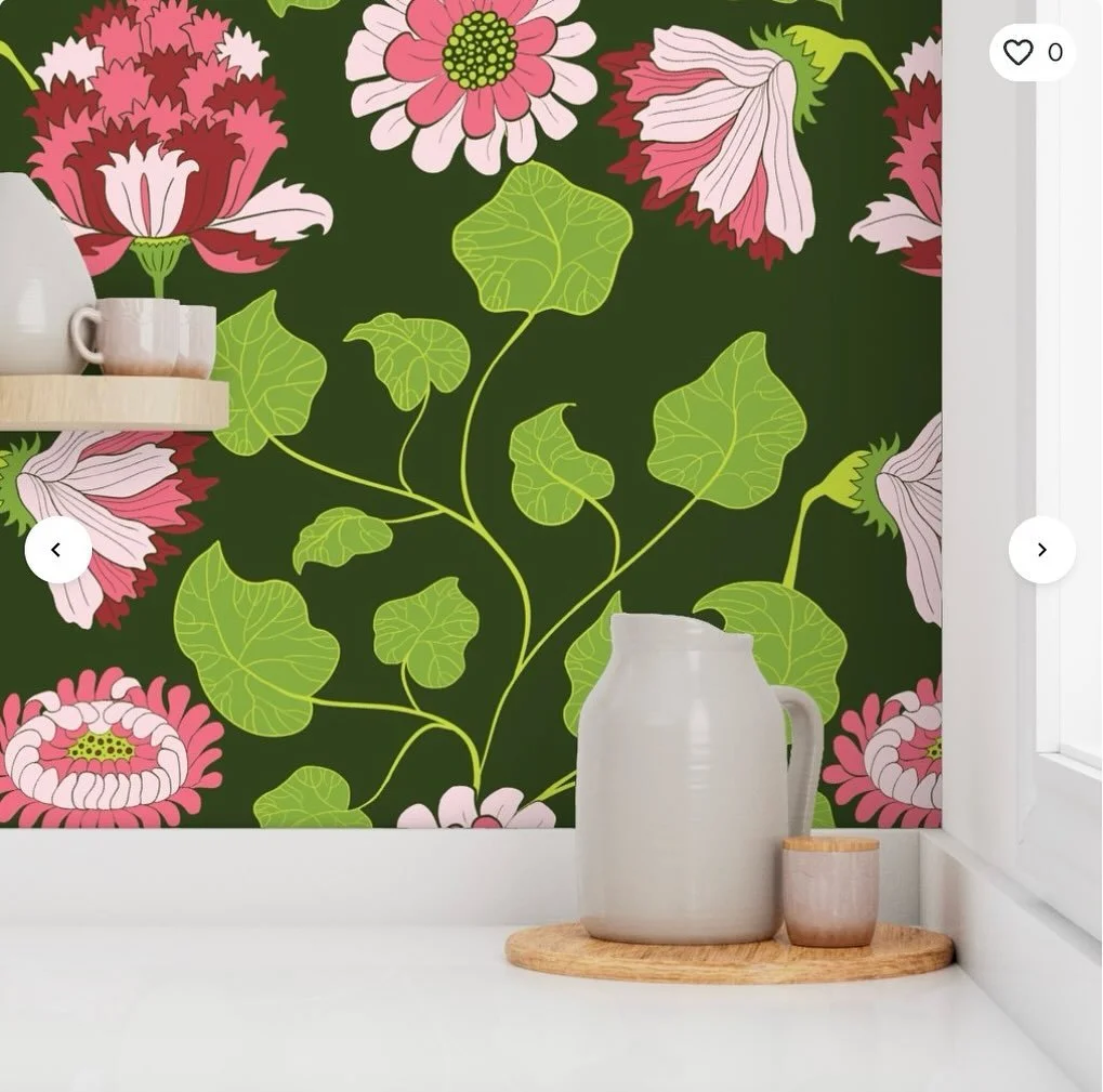 Life has been keeping me busy, but I still am able to crank out a few patterns here and there. These are a few florals I created in the last couple weeks. I love how they look different when you change the scale.  They are live on the spoonflower web