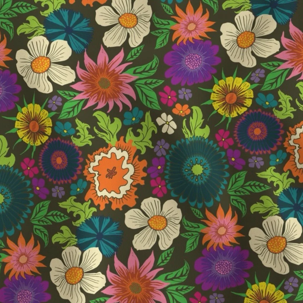 Behold the birth of a new fabric design, &ldquo;It&rsquo;s a Bloomer&rdquo;. Now available on Spoonflower in three color options.  Link in bio ☝️