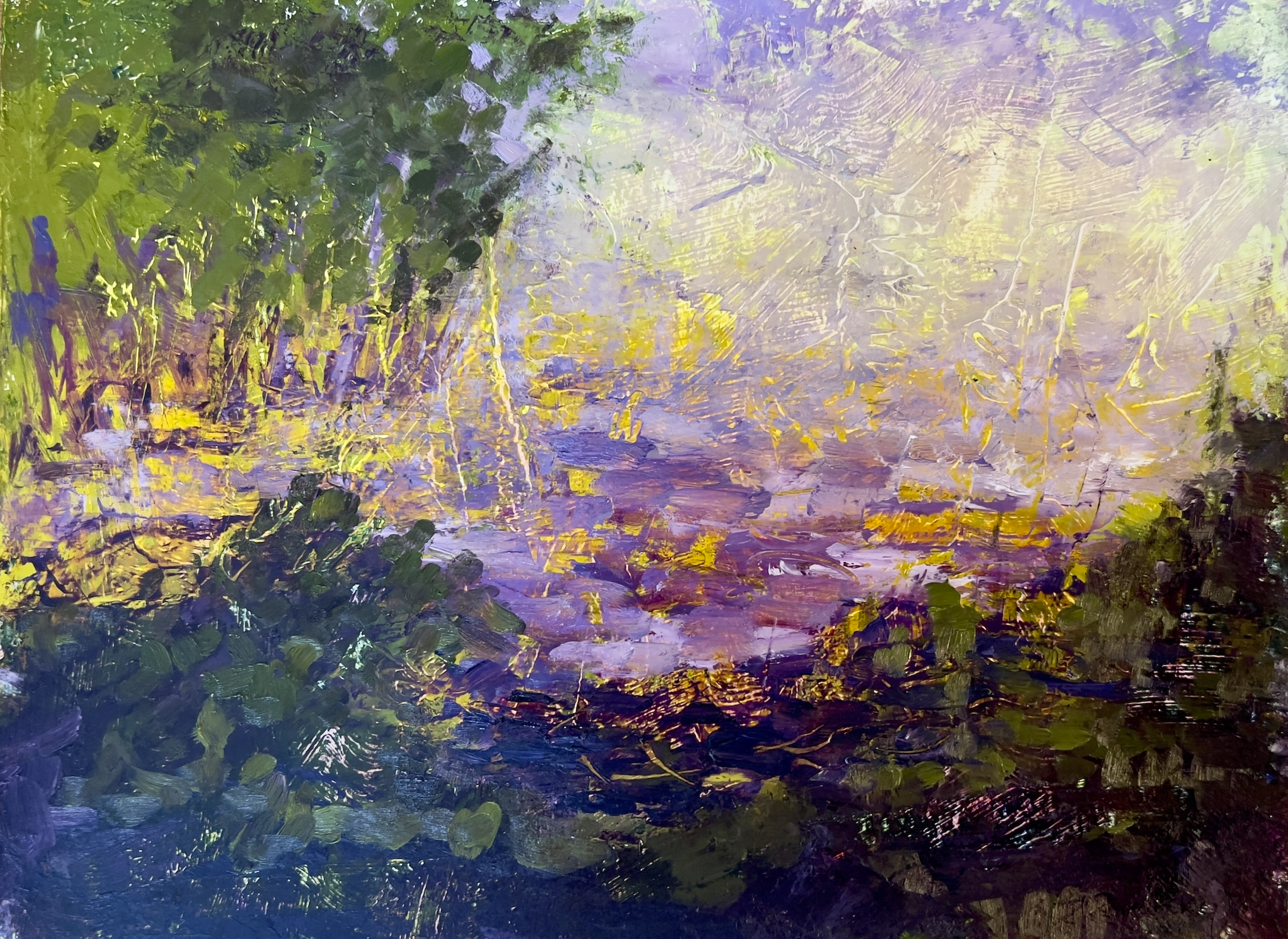 Late Sun at Omega Lake, 11 x 14  — Available