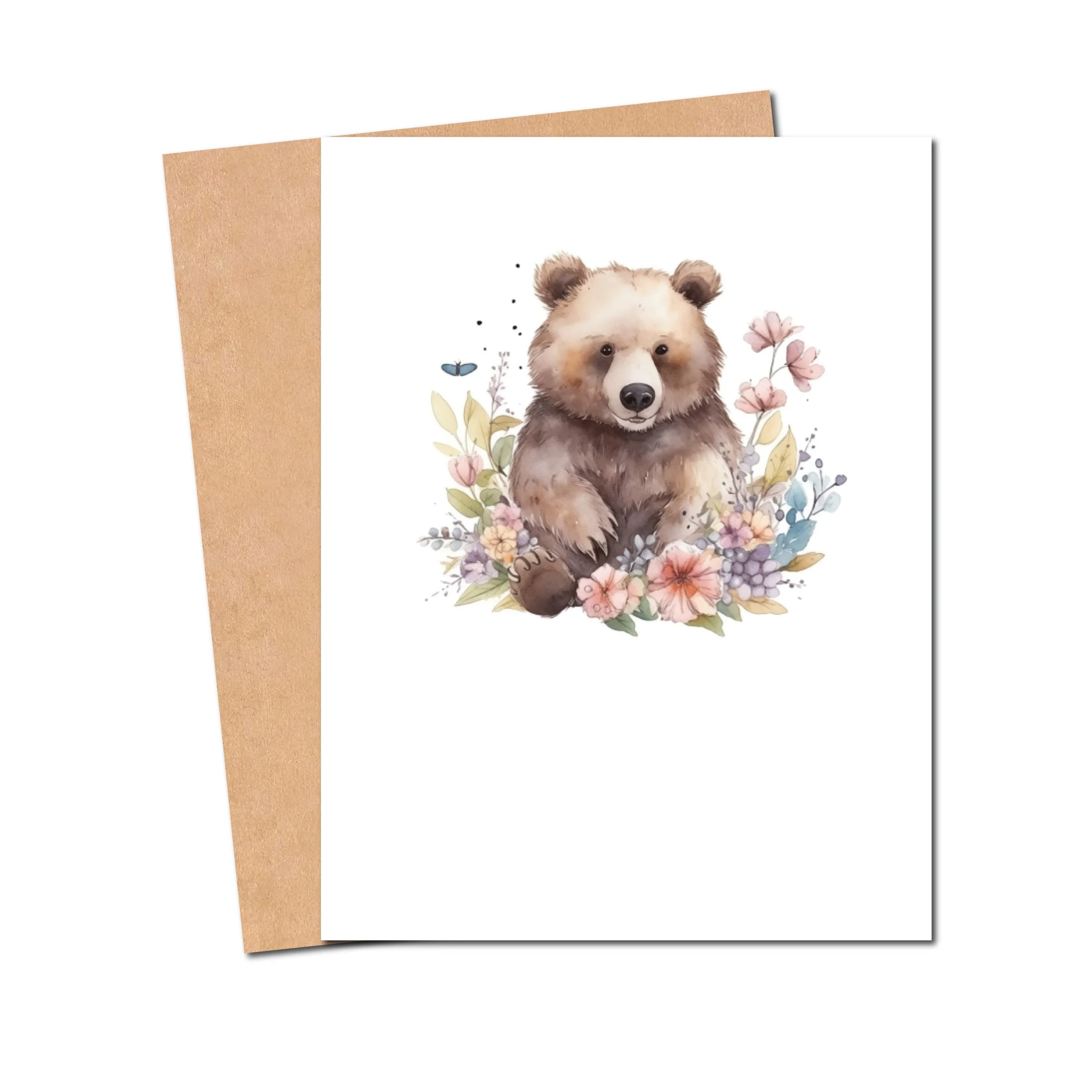 Bear In Flowers Card