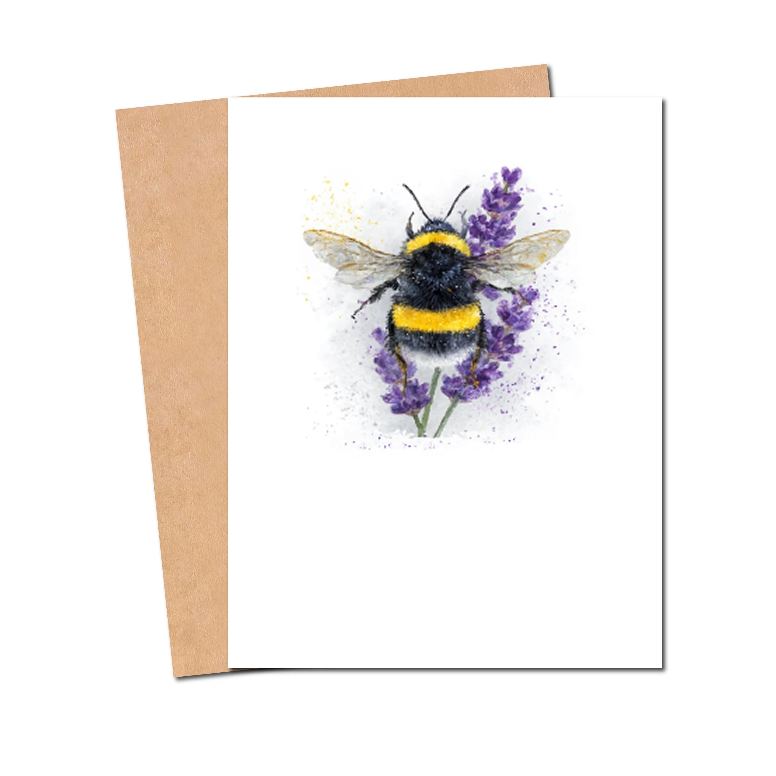 bumble bee lavender notecard