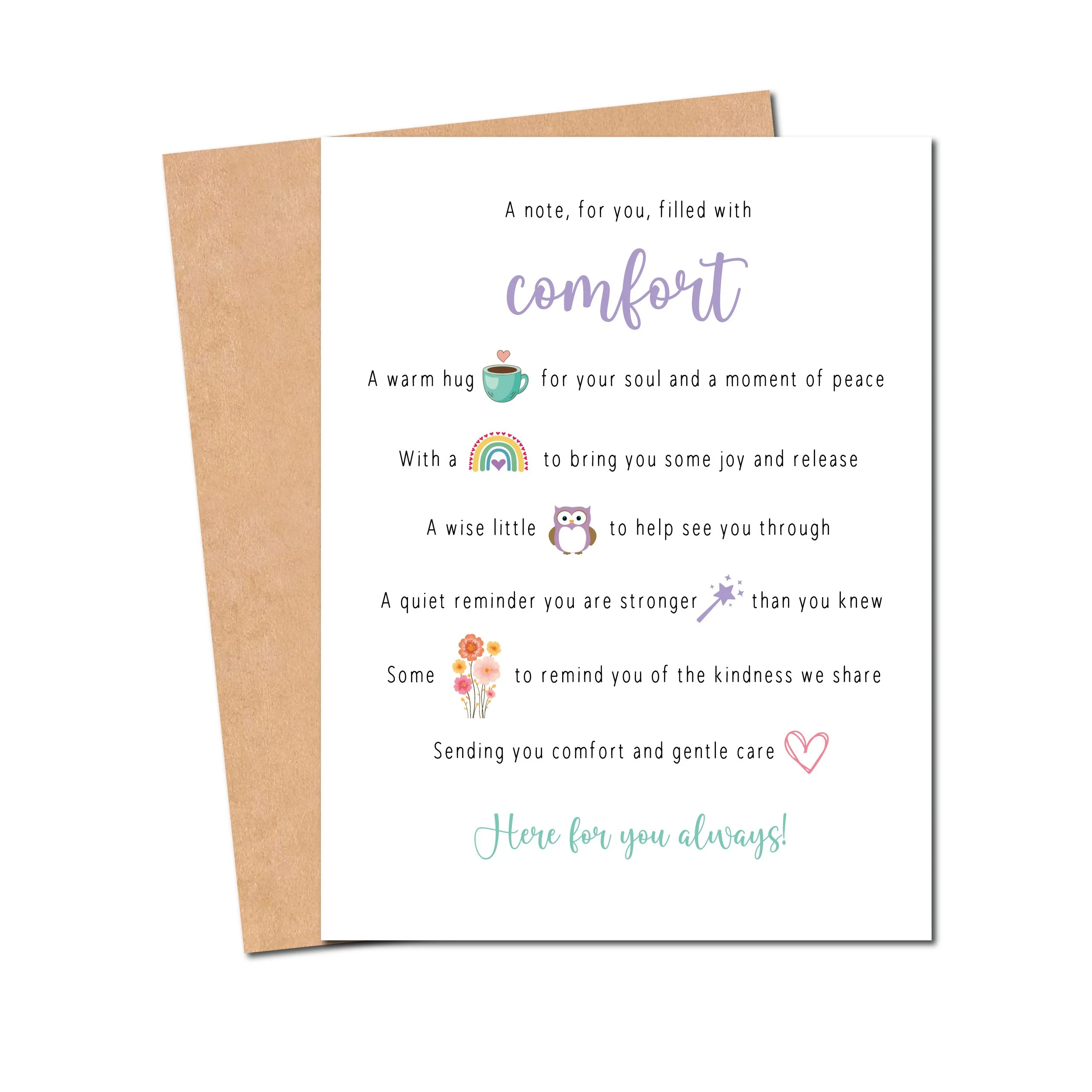 comfort card for a friend in need of support