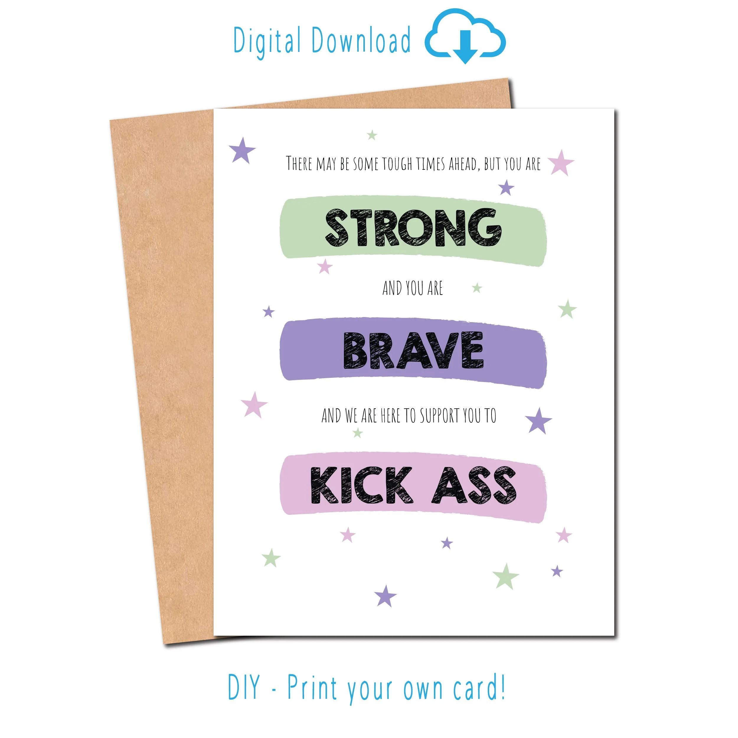 strong and brave resilencey card for friend going through tough times