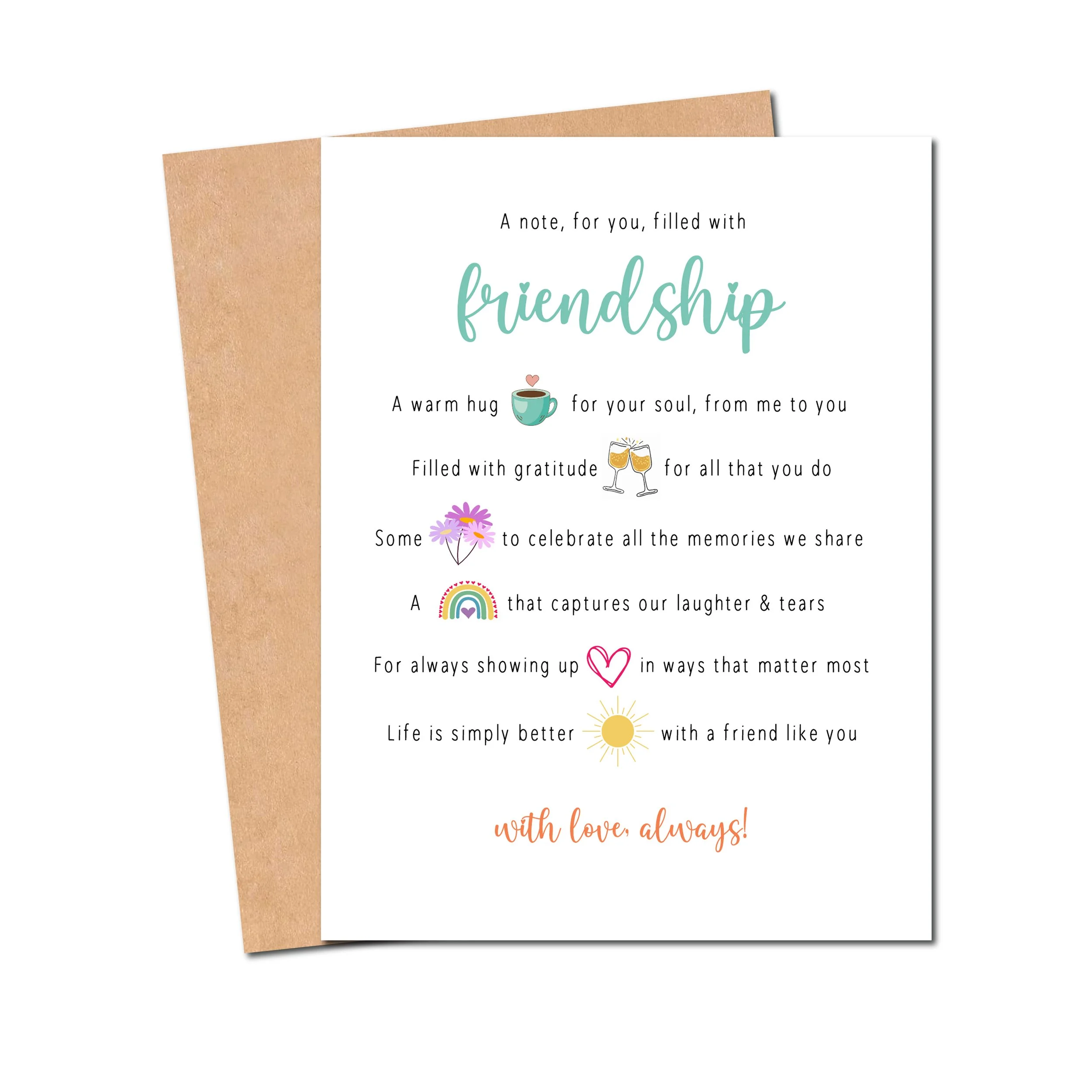A Note Filled With Friendship Card