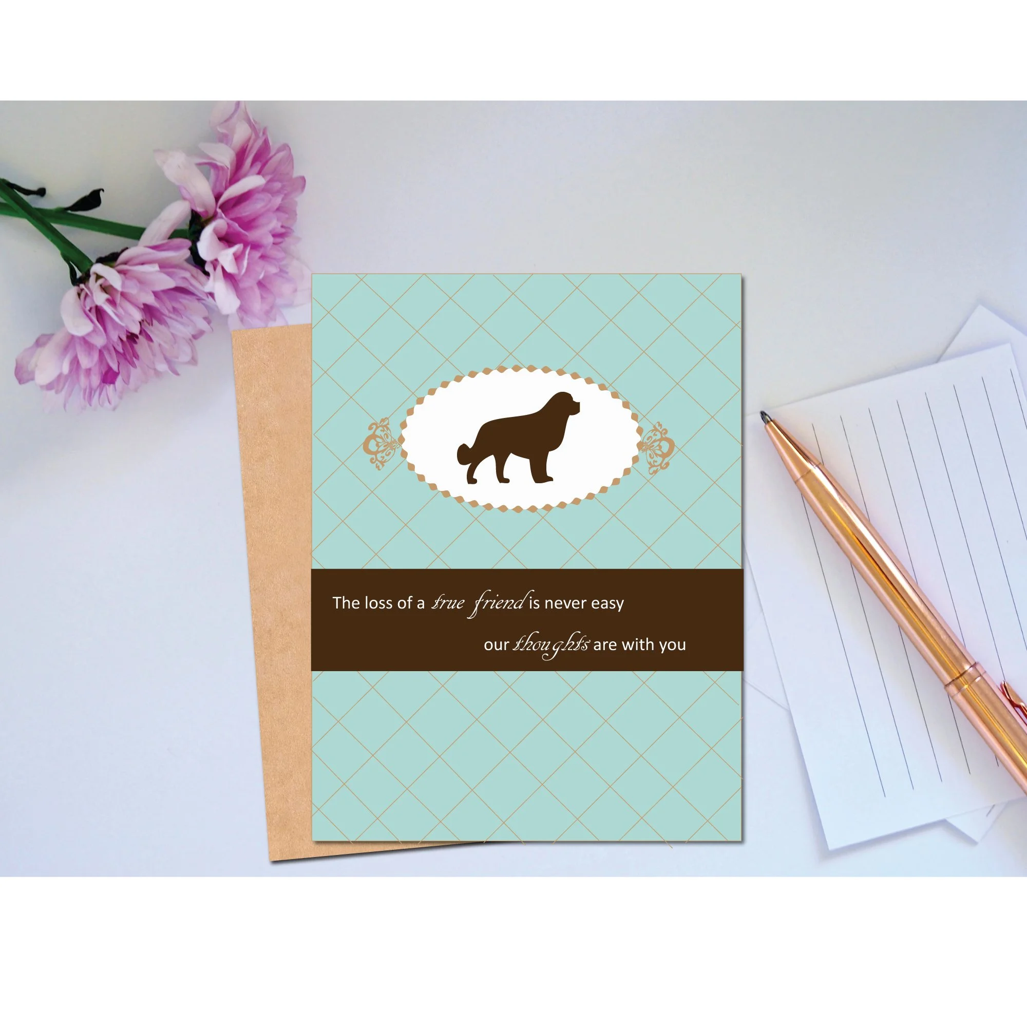 pet loss bernese mountain dog silhouette card