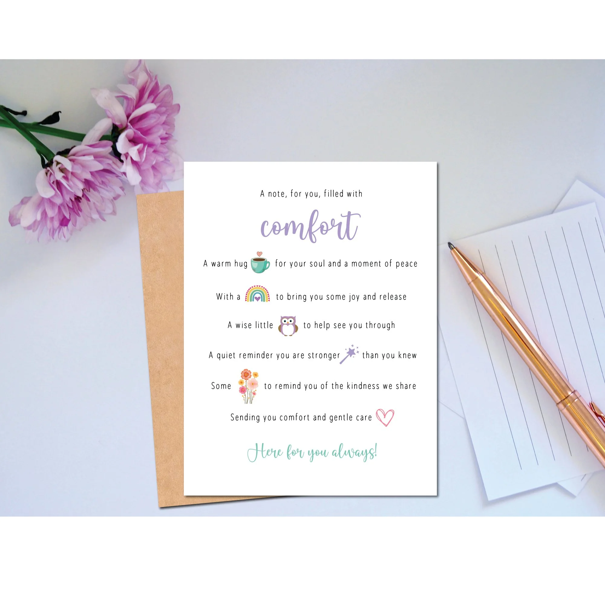 comfort card for a friend in need of support