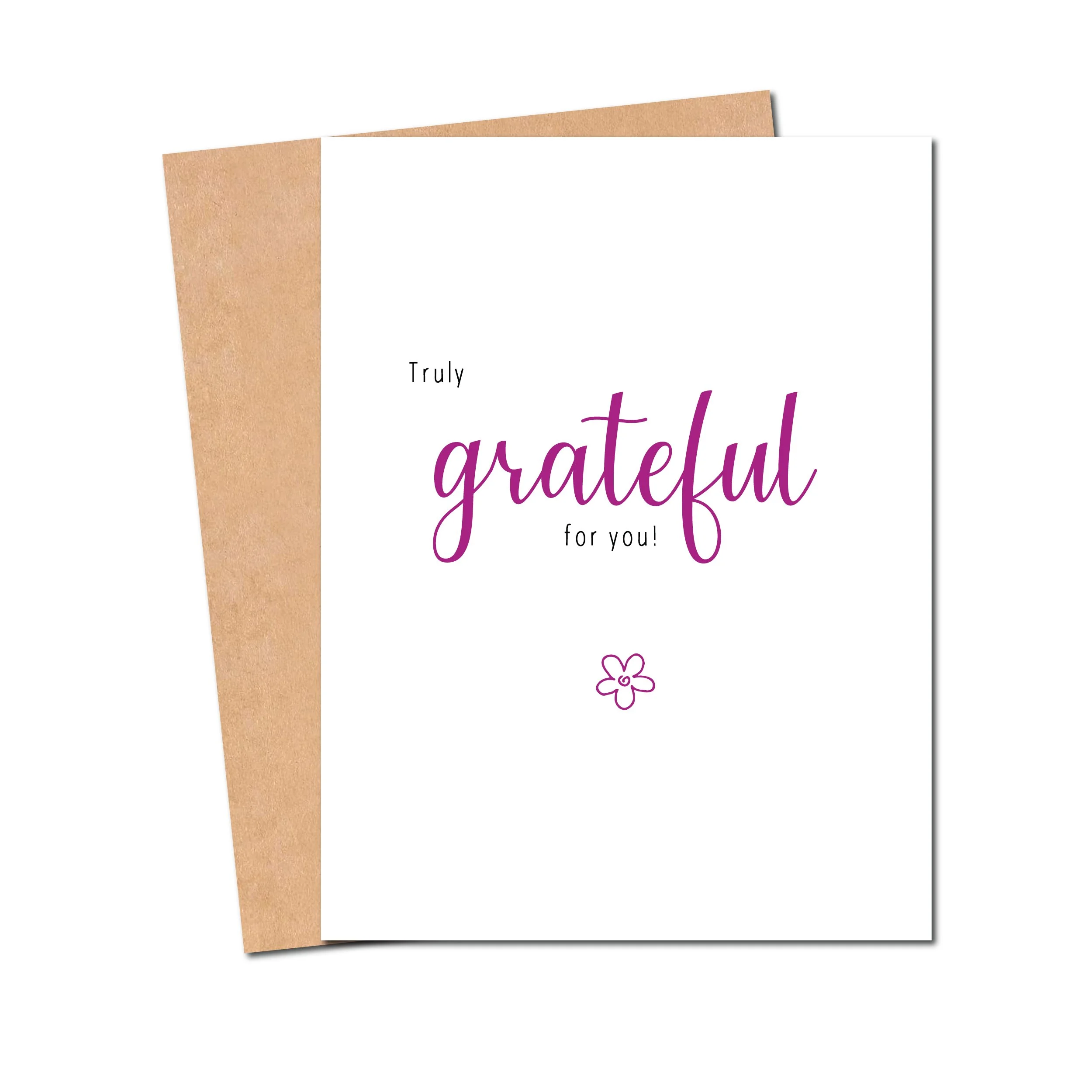 Truly Grateful for You Card – Thank You Greeting Card – Gratitude & Appreciation Card – Just Because Card – Minimalist Note Card