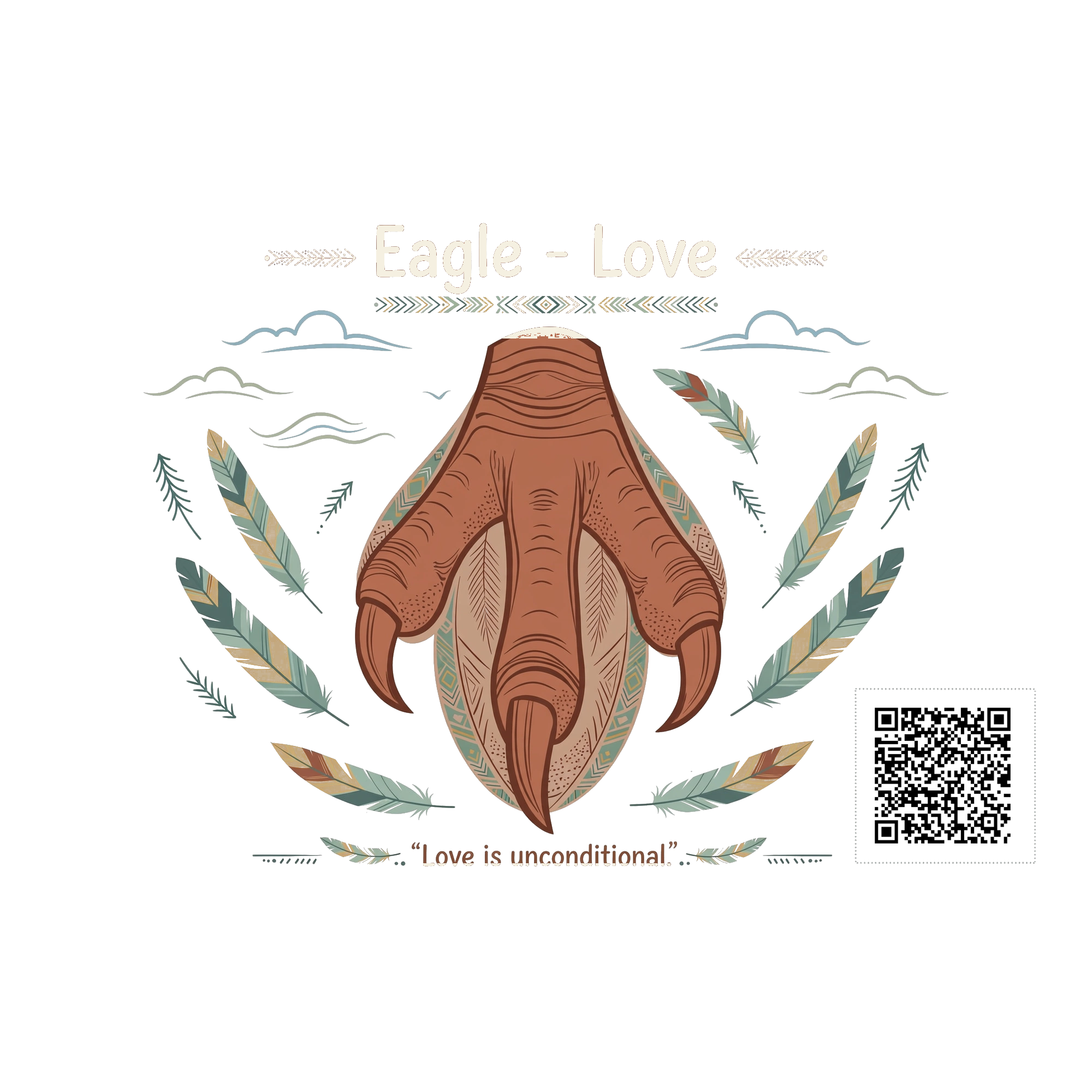 The Eagle talon print of Love, ringed with feathers — the Grandfather Paw print of the Eagle
