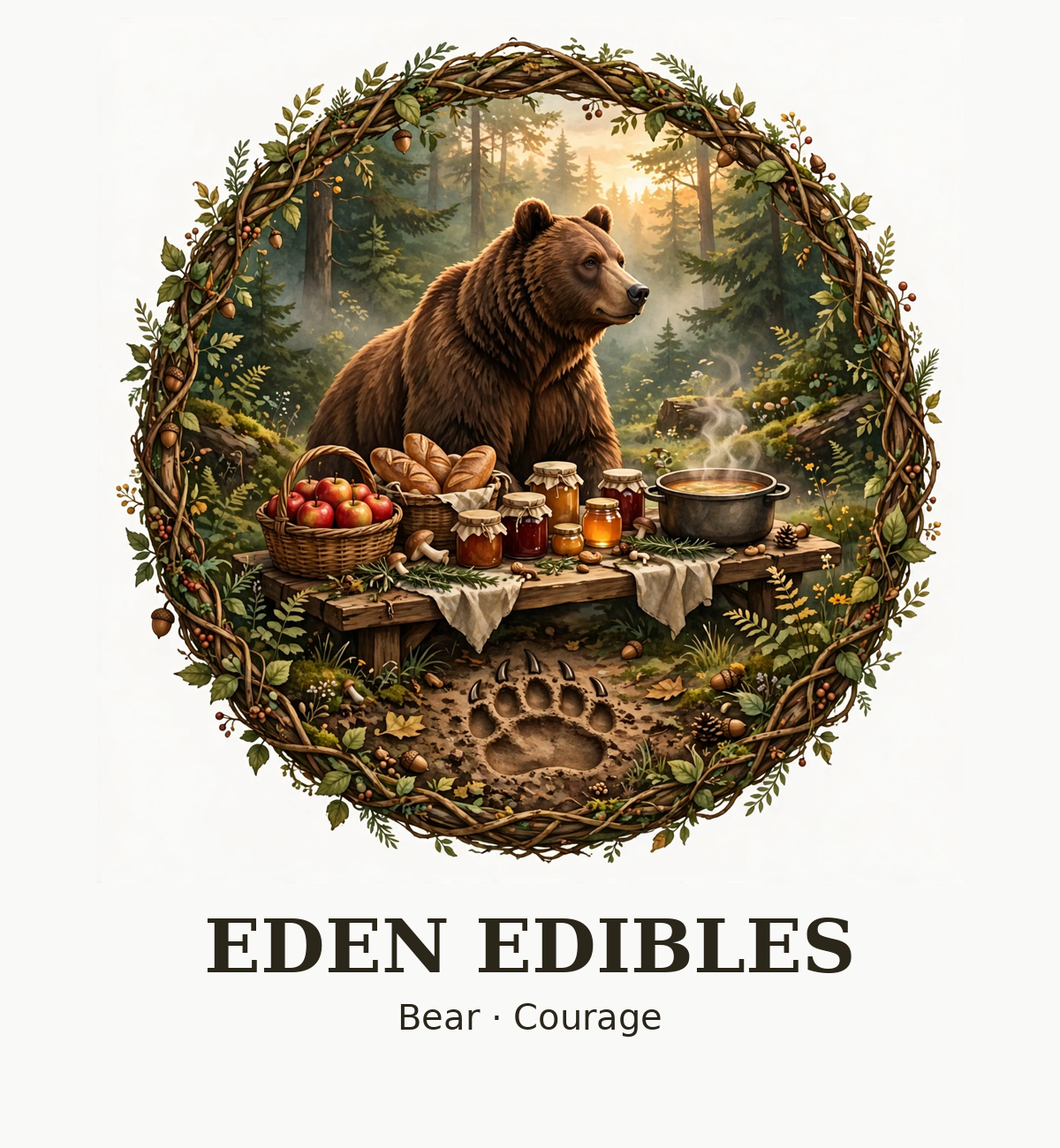 Eden Edibles coat of arms — Bear, Courage