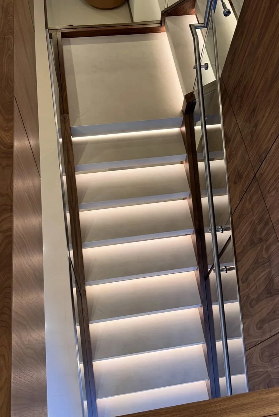 Modern interior glass railing with black frame 20
