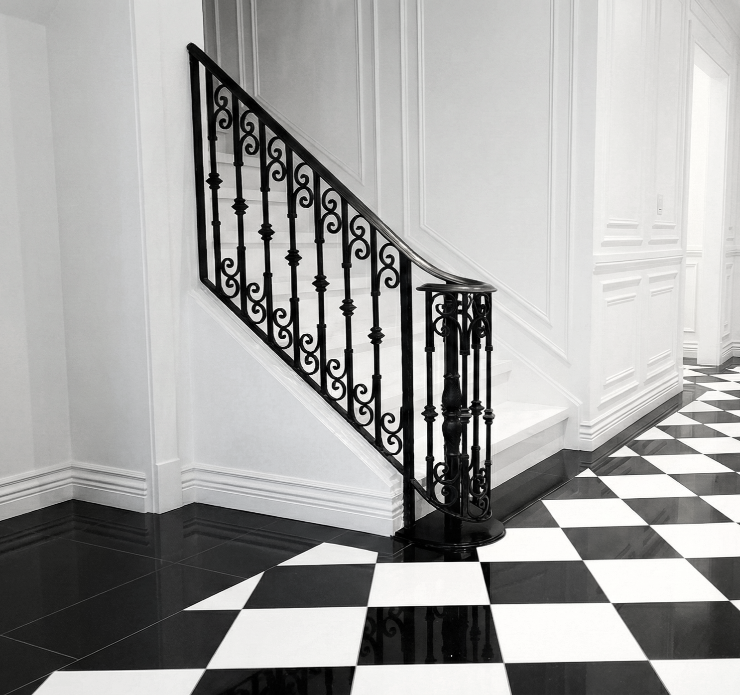 Custom Wrought Iron Interior Stair Railing – Vancouver