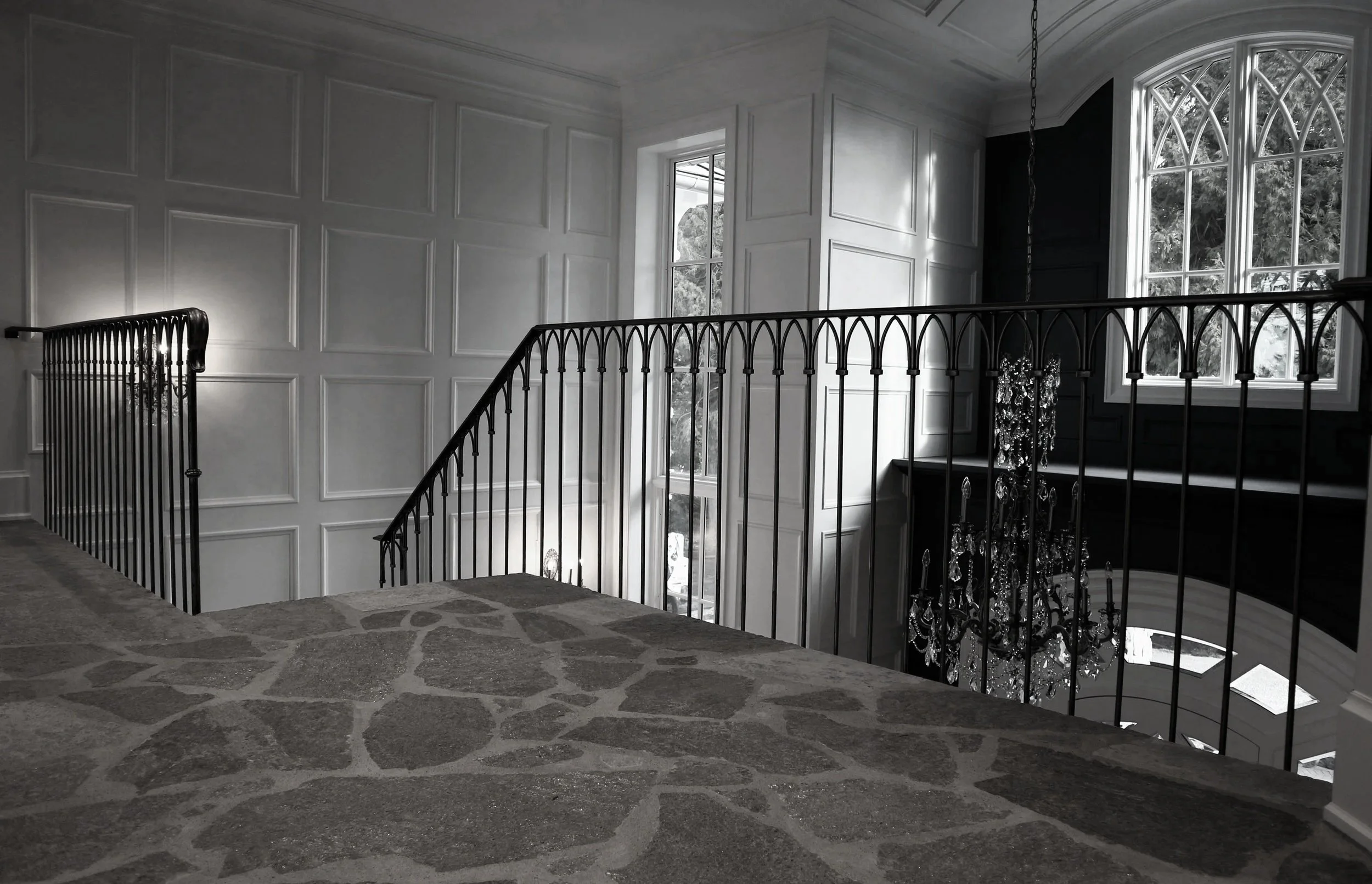 Custom interior metal railing for staircase in Vancouver home by Iron Age Manufacturing 31