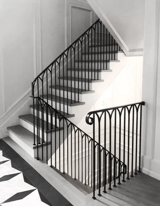 Custom interior metal railing for staircase in Vancouver home by Iron Age Manufacturing 17