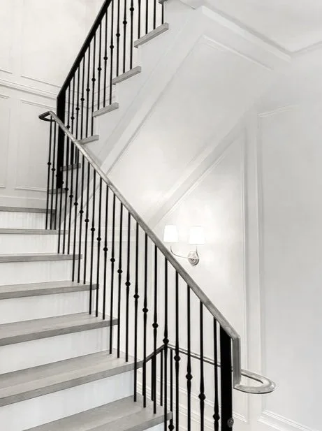 Custom interior metal railing for staircase in Vancouver home by Iron Age Manufacturing 21