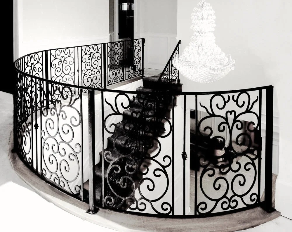 Custom interior metal railing for staircase in Vancouver home by Iron Age Manufacturing 23 